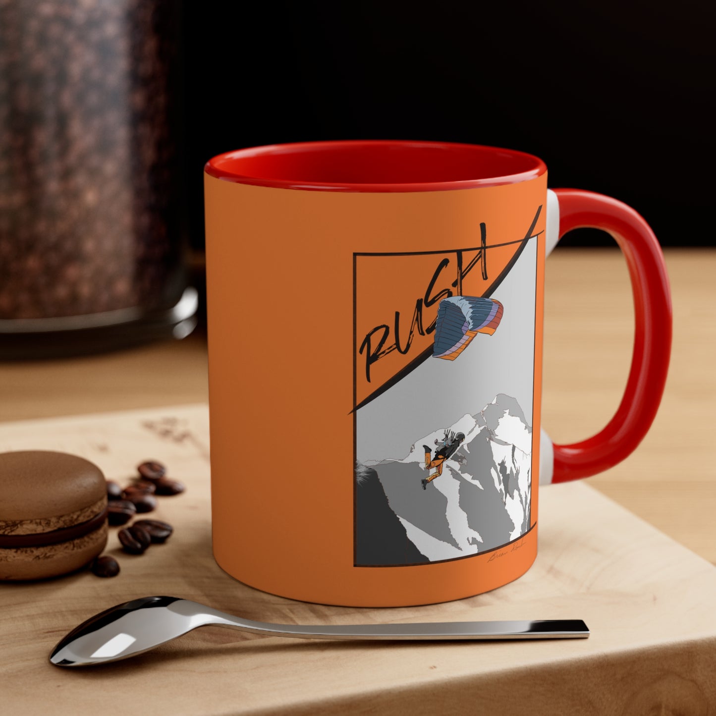 Orange "Rush" Speed Flying - Accent Coffee Mug, 11oz