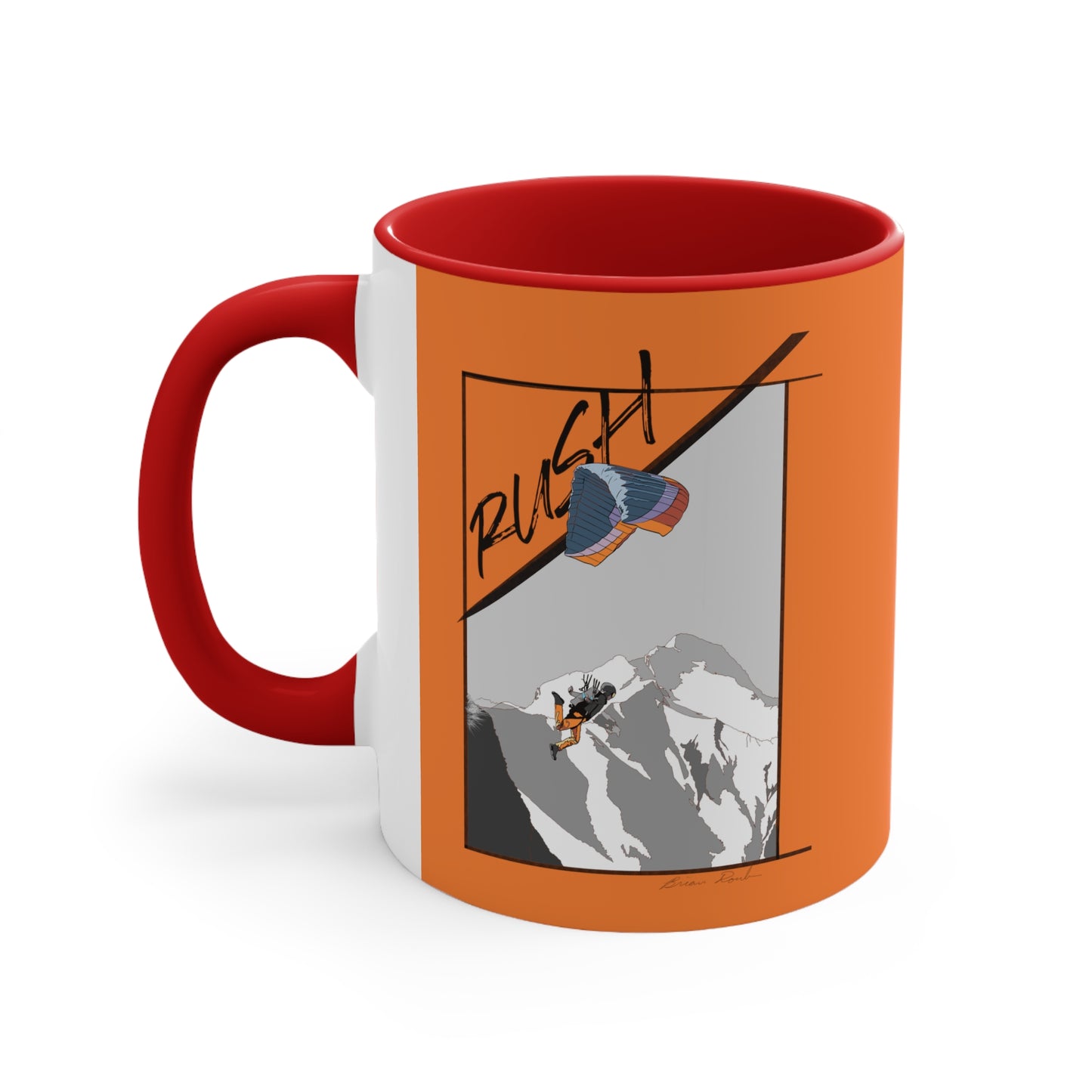 Orange "Rush" Speed Flying - Accent Coffee Mug, 11oz