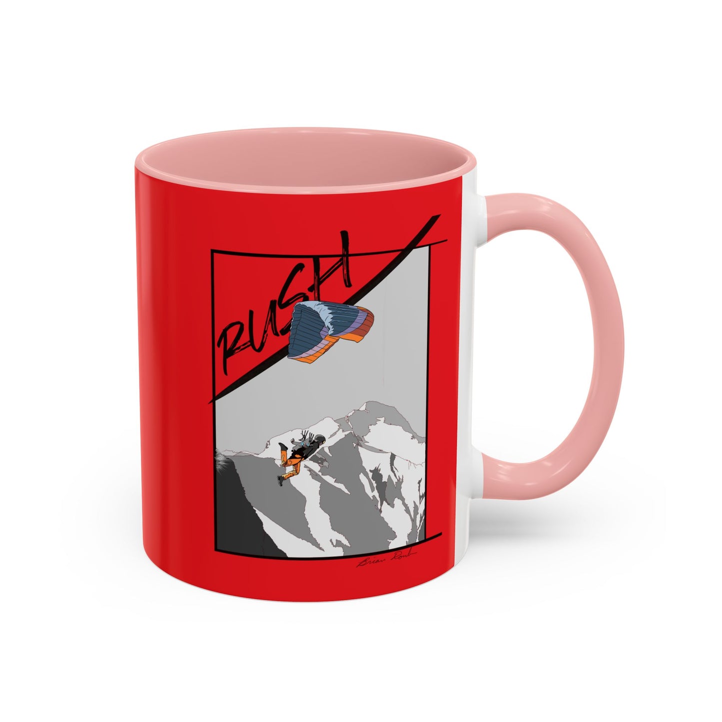 Red "Rush" Speed Flying - Accent Coffee Mug, 11oz