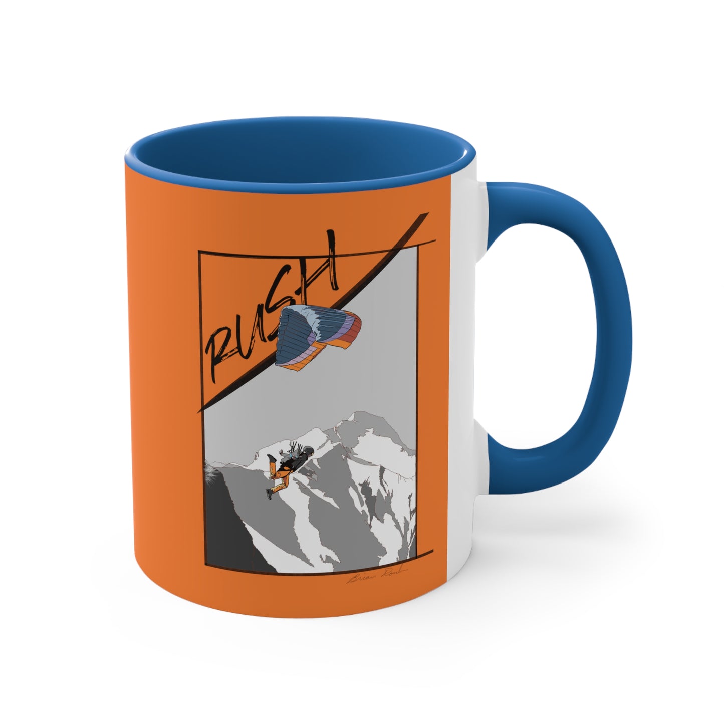 Orange "Rush" Speed Flying - Accent Coffee Mug, 11oz