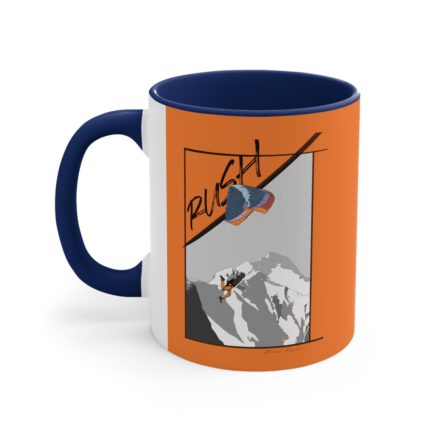 Orange "Rush" Speed Flying - Accent Coffee Mug, 11oz
