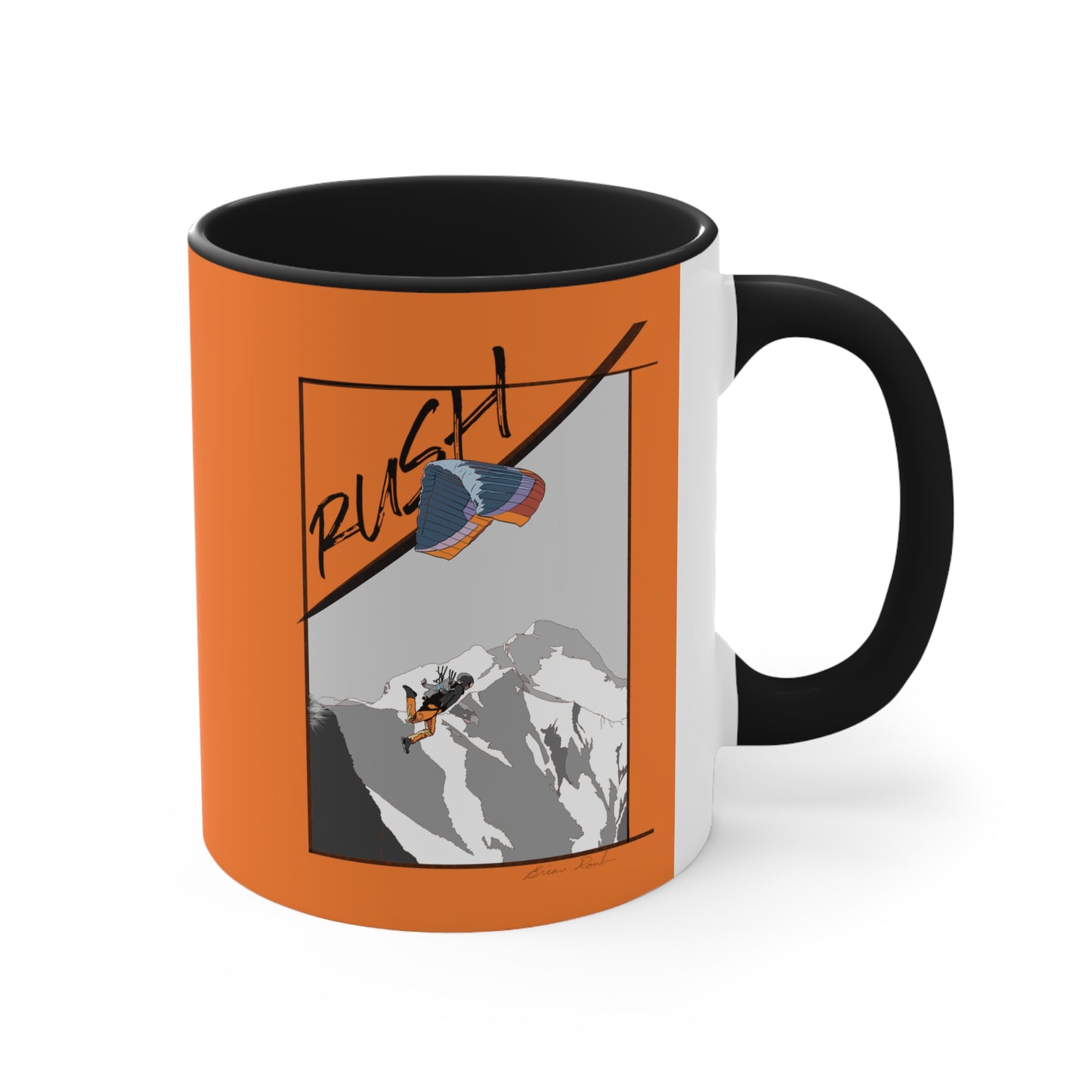 Orange "Rush" Speed Flying - Accent Coffee Mug, 11oz