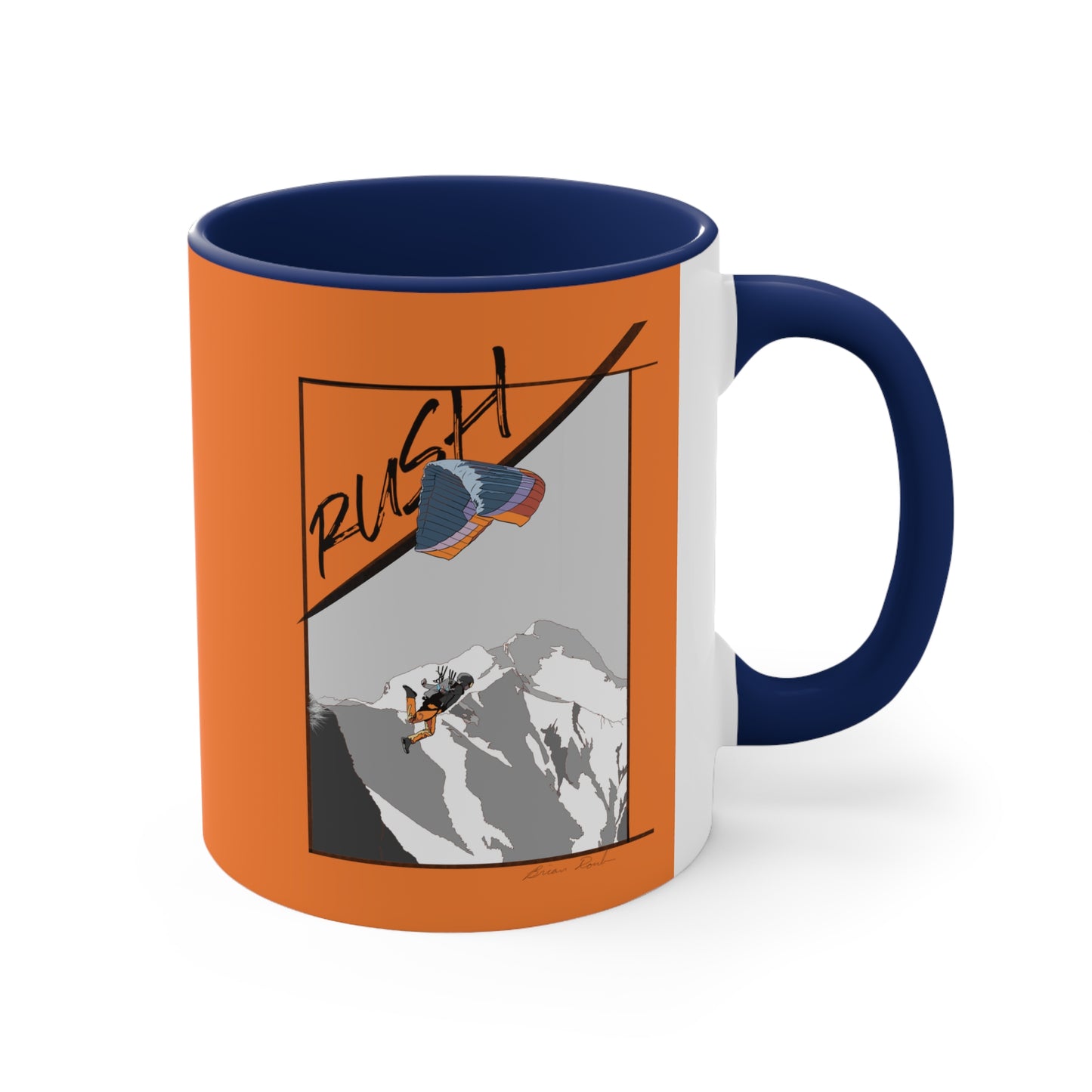 Orange "Rush" Speed Flying - Accent Coffee Mug, 11oz