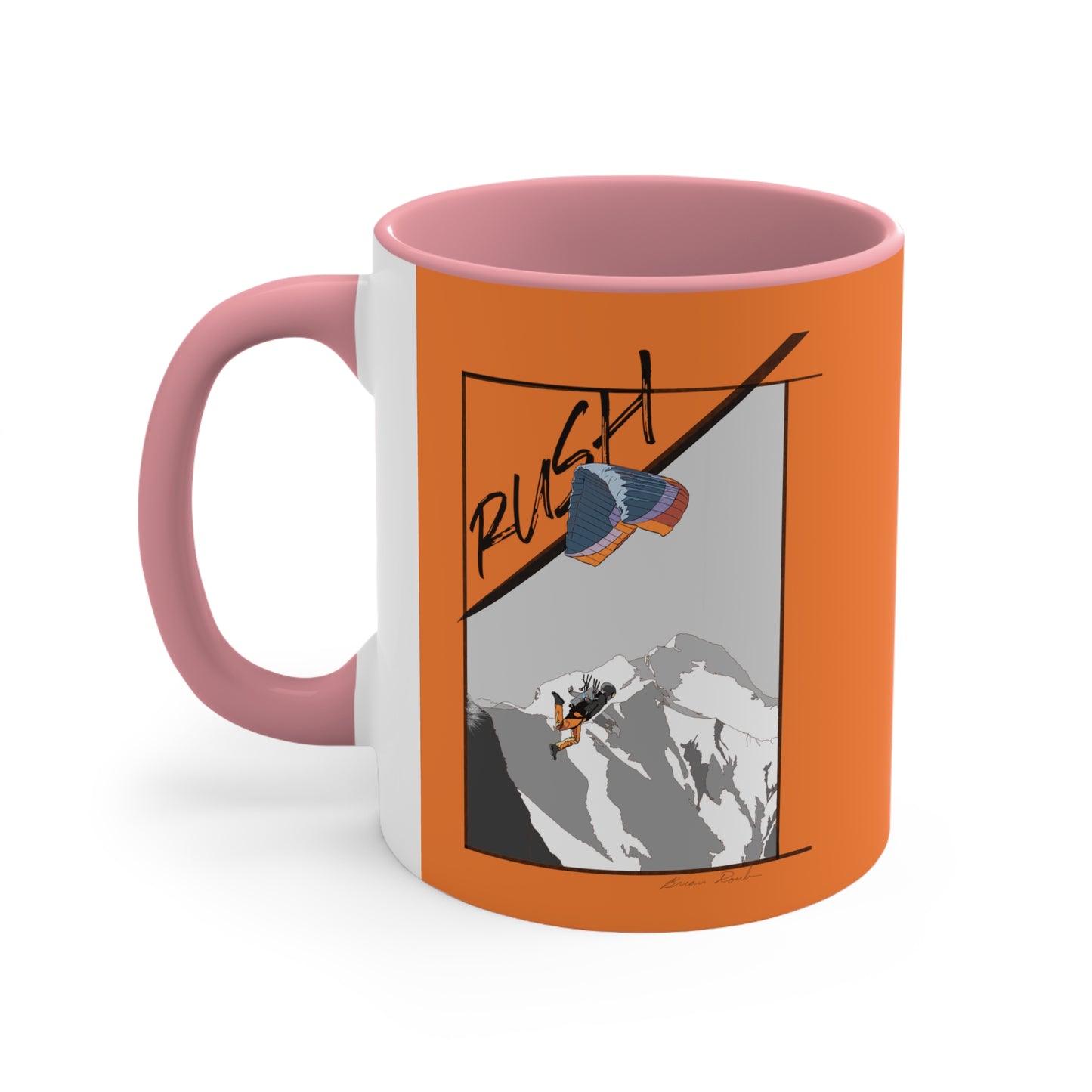 Orange "Rush" Speed Flying - Accent Coffee Mug, 11oz