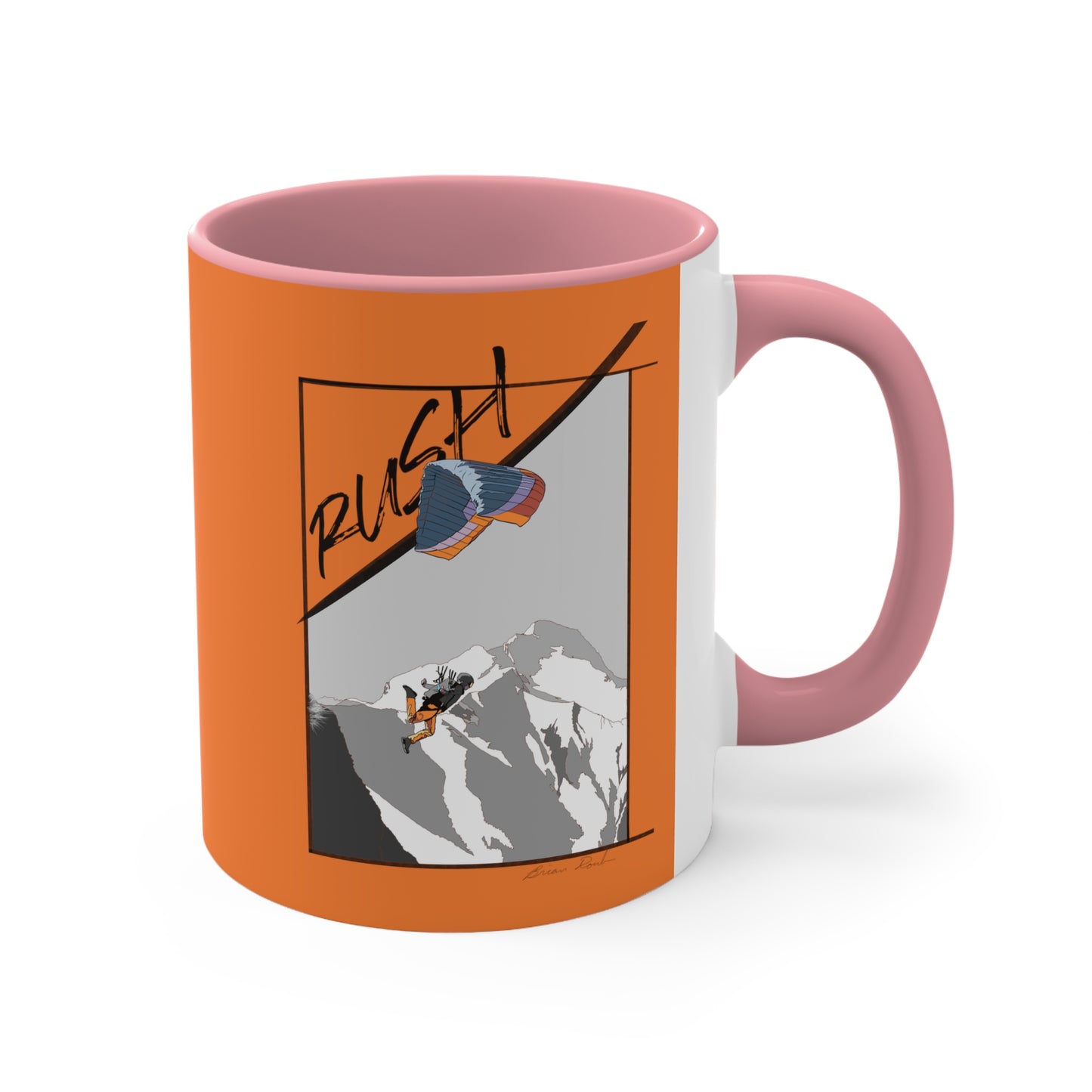 Orange "Rush" Speed Flying - Accent Coffee Mug, 11oz