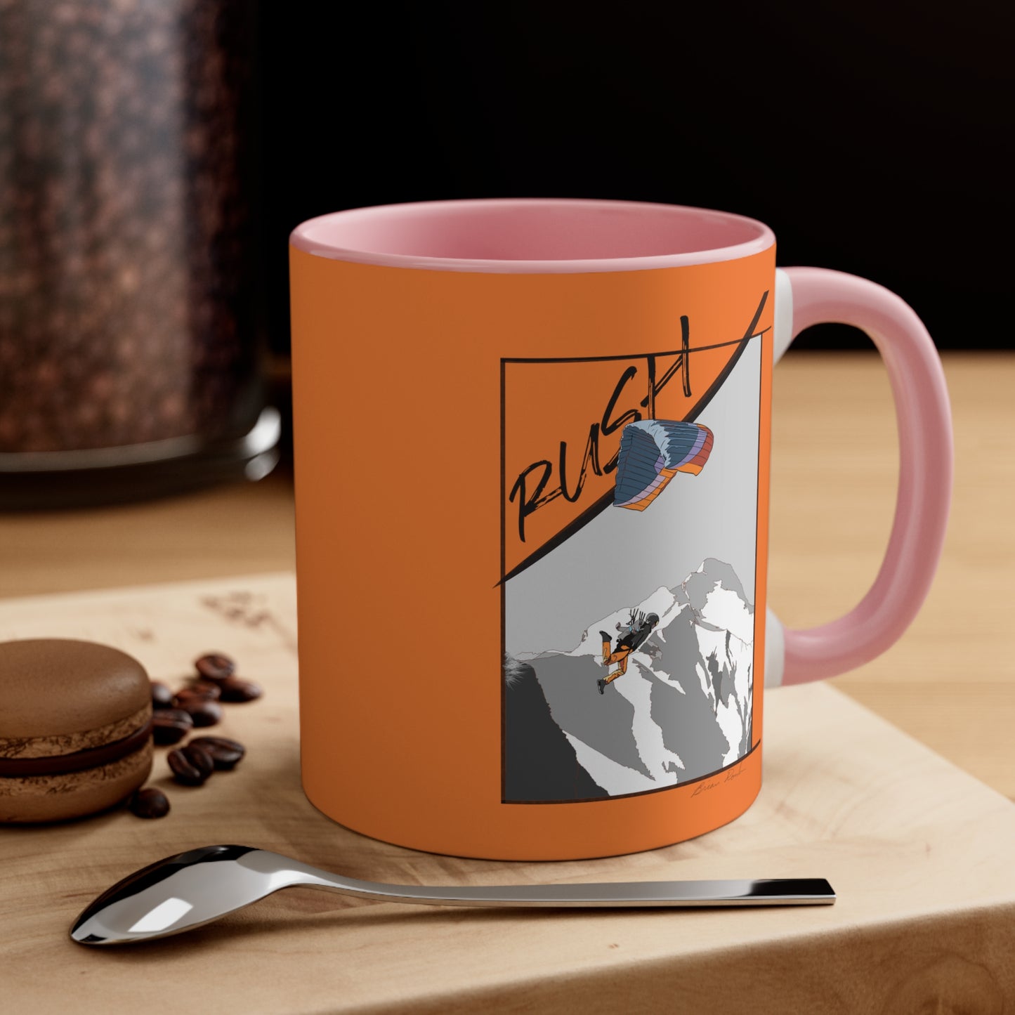 Orange "Rush" Speed Flying - Accent Coffee Mug, 11oz