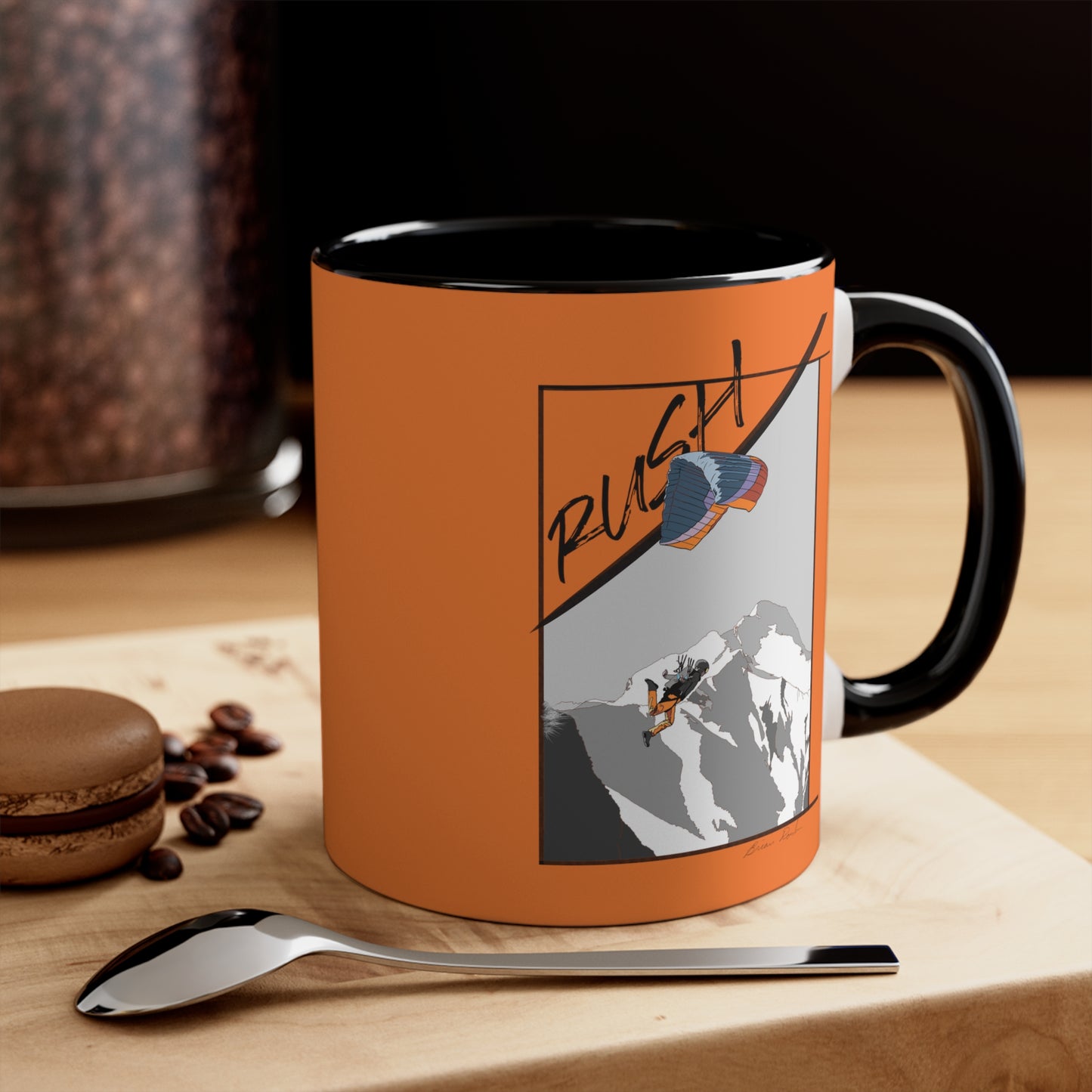 Orange "Rush" Speed Flying - Accent Coffee Mug, 11oz