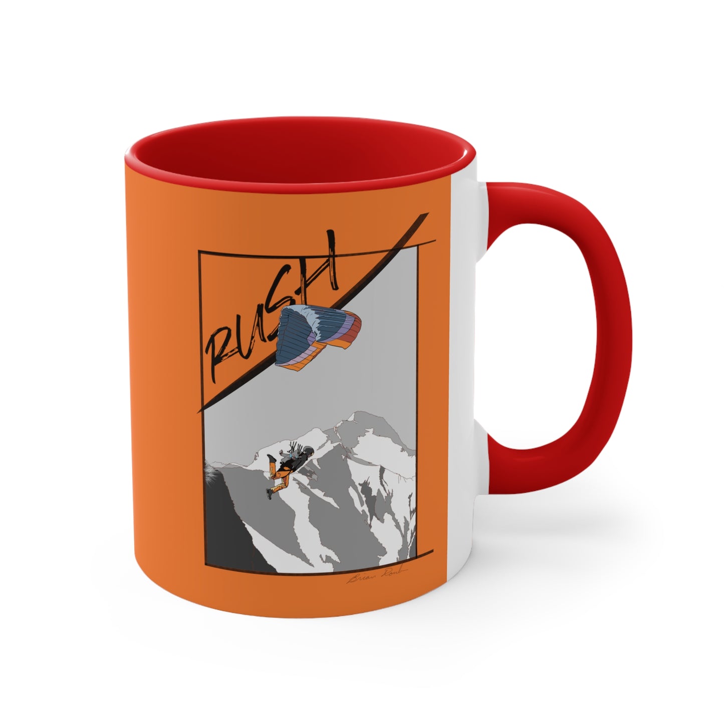 Orange "Rush" Speed Flying - Accent Coffee Mug, 11oz