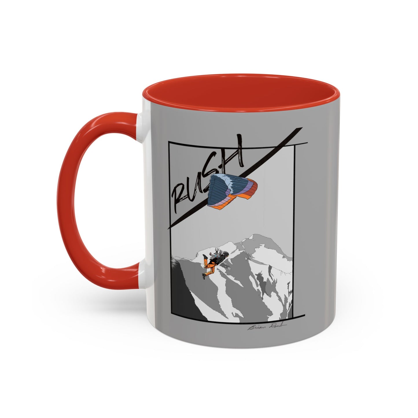 Lt Gray "Rush" Speed Flying - Accent Coffee Mug, 11oz