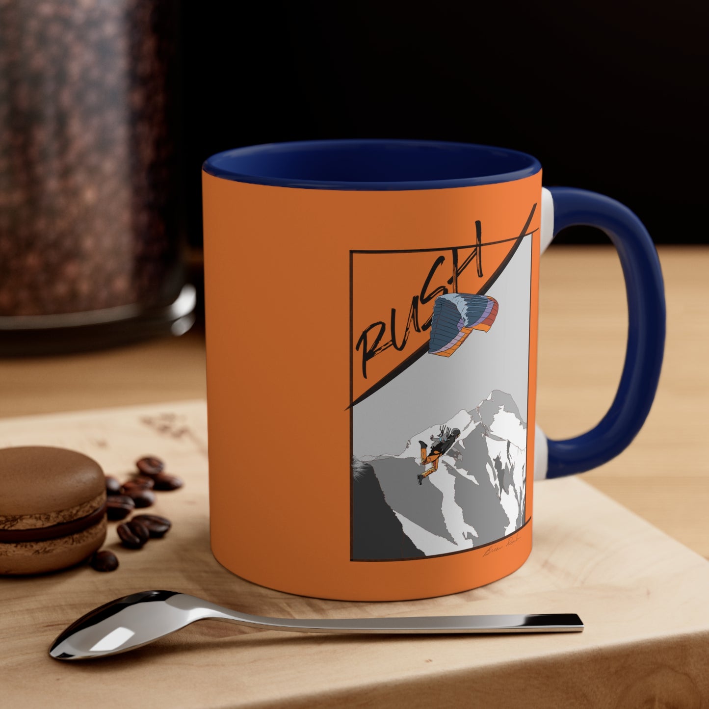 Orange "Rush" Speed Flying - Accent Coffee Mug, 11oz