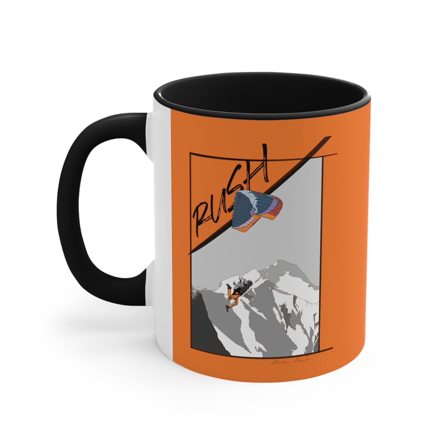Orange "Rush" Speed Flying - Accent Coffee Mug, 11oz
