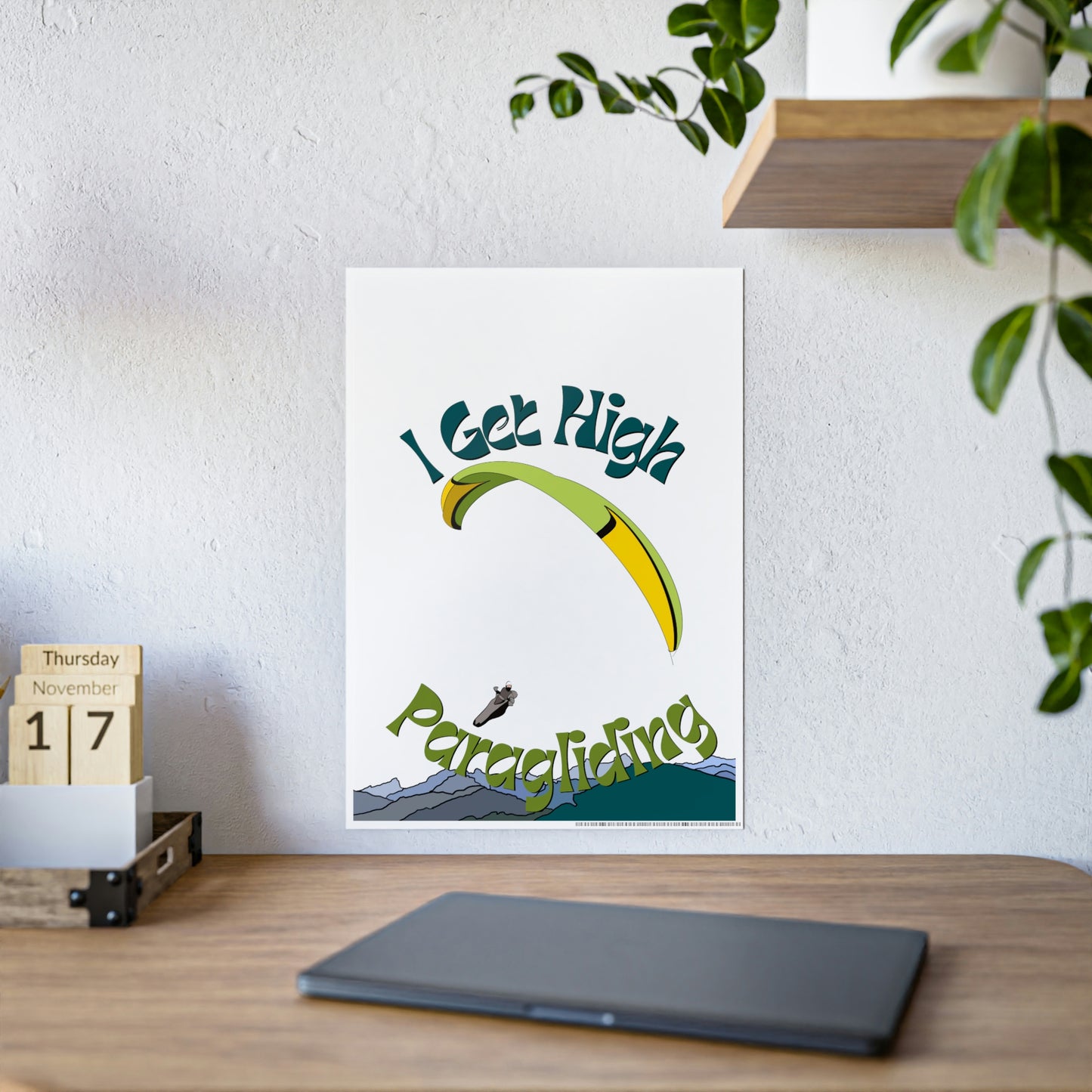 Get High Paragliding - Gloss Posters