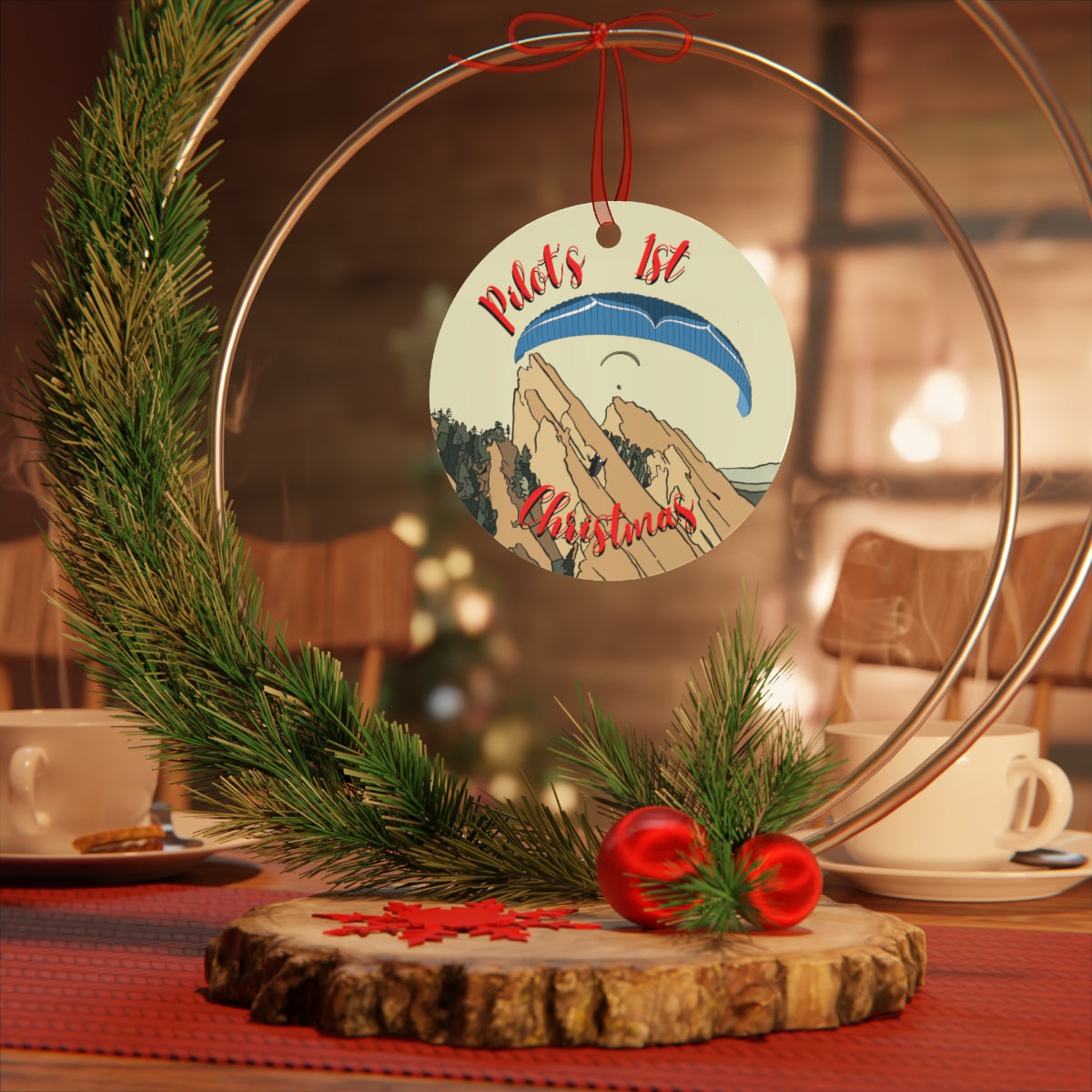Pilot's 1st Christmas - Blue Paraglider