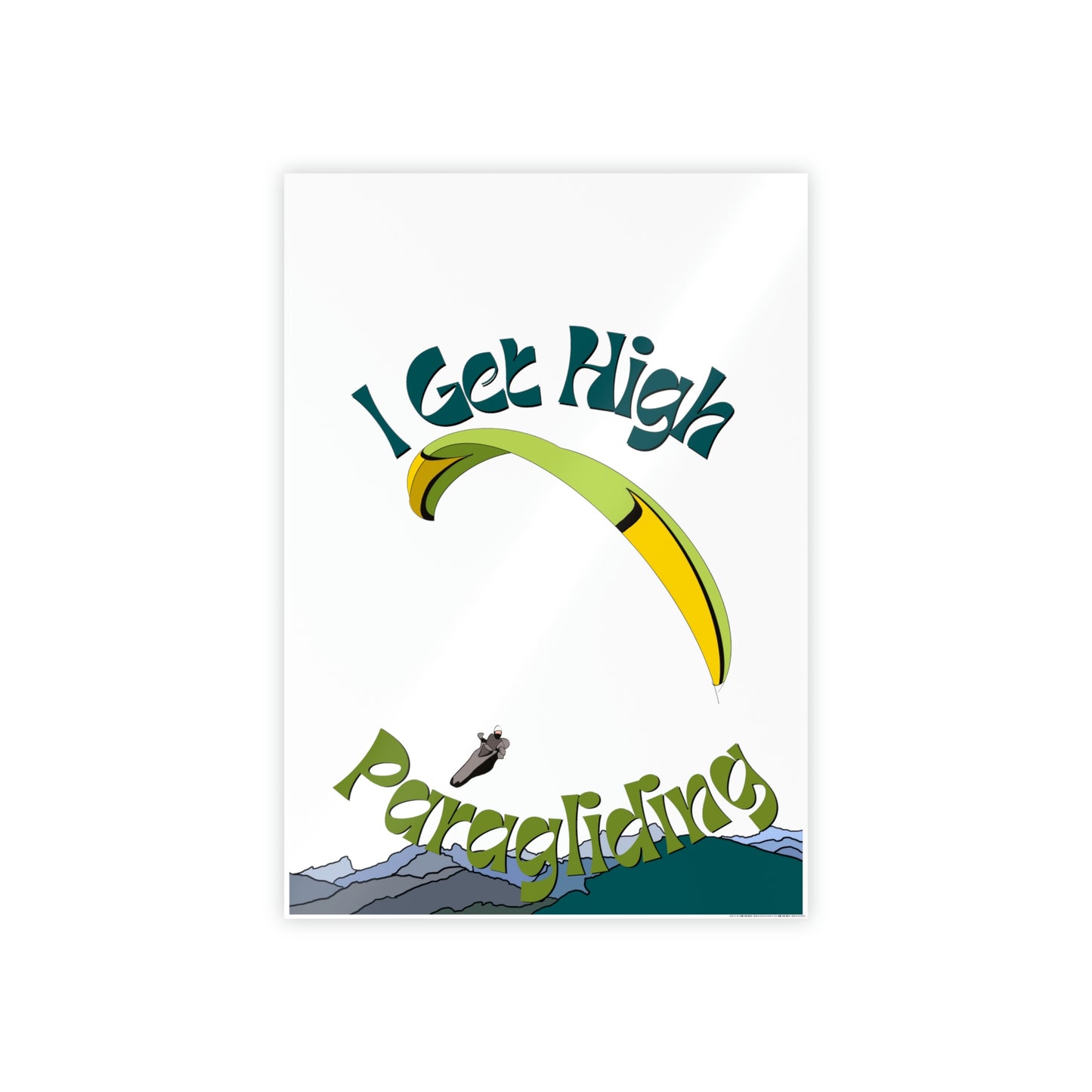 Get High Paragliding - Gloss Posters