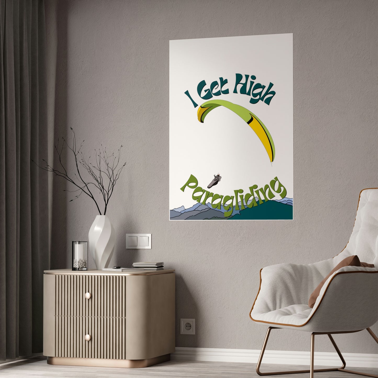Get High Paragliding - Gloss Posters