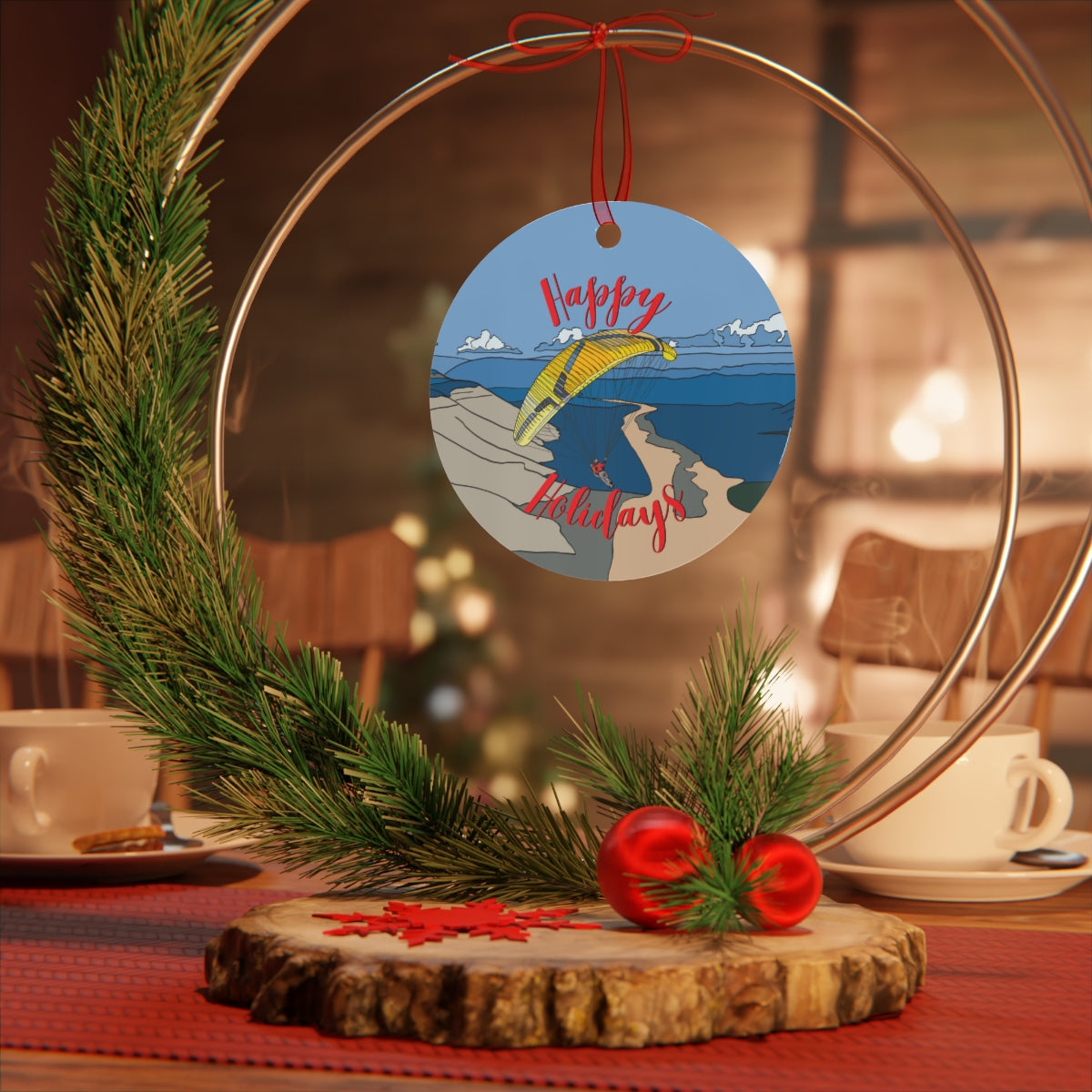 Happy Holidays Yellow Paraglider