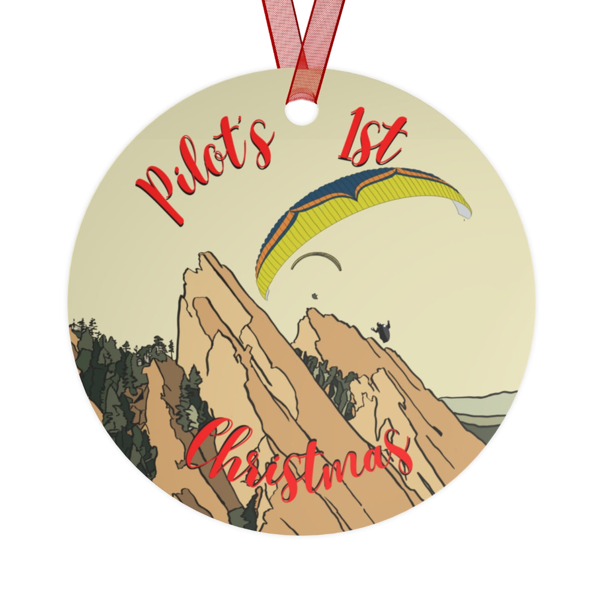 Pilot's 1st Christmas - Dk Blue & Yellow Paraglider