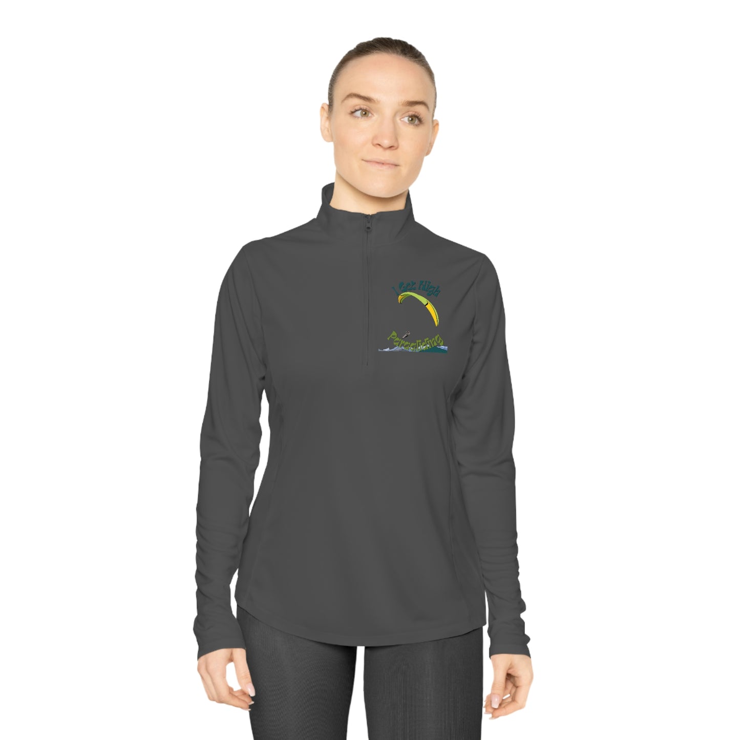 Get High Paragliding - Ladies Quarter-Zip Pullover