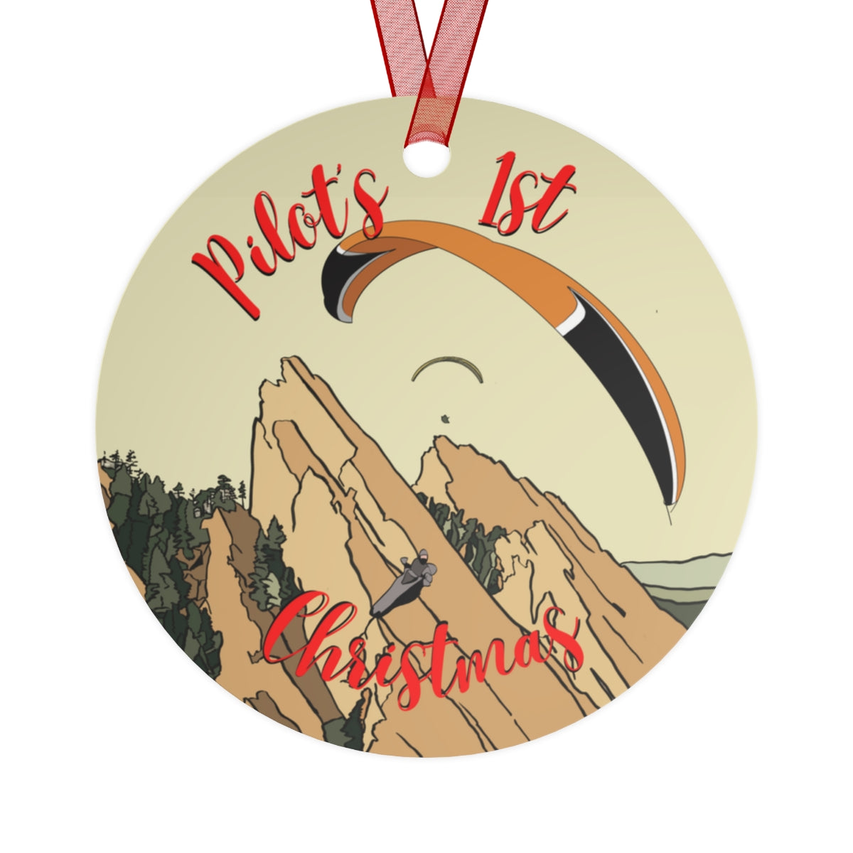 Pilot's 1st Christmas - Orange & Black Paraglider