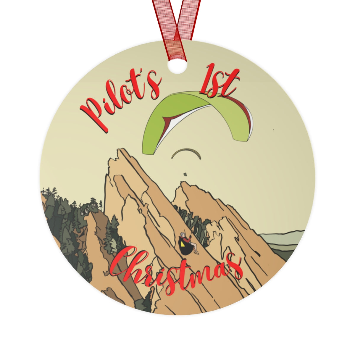Pilot's 1st Christmas - Green Paraglider