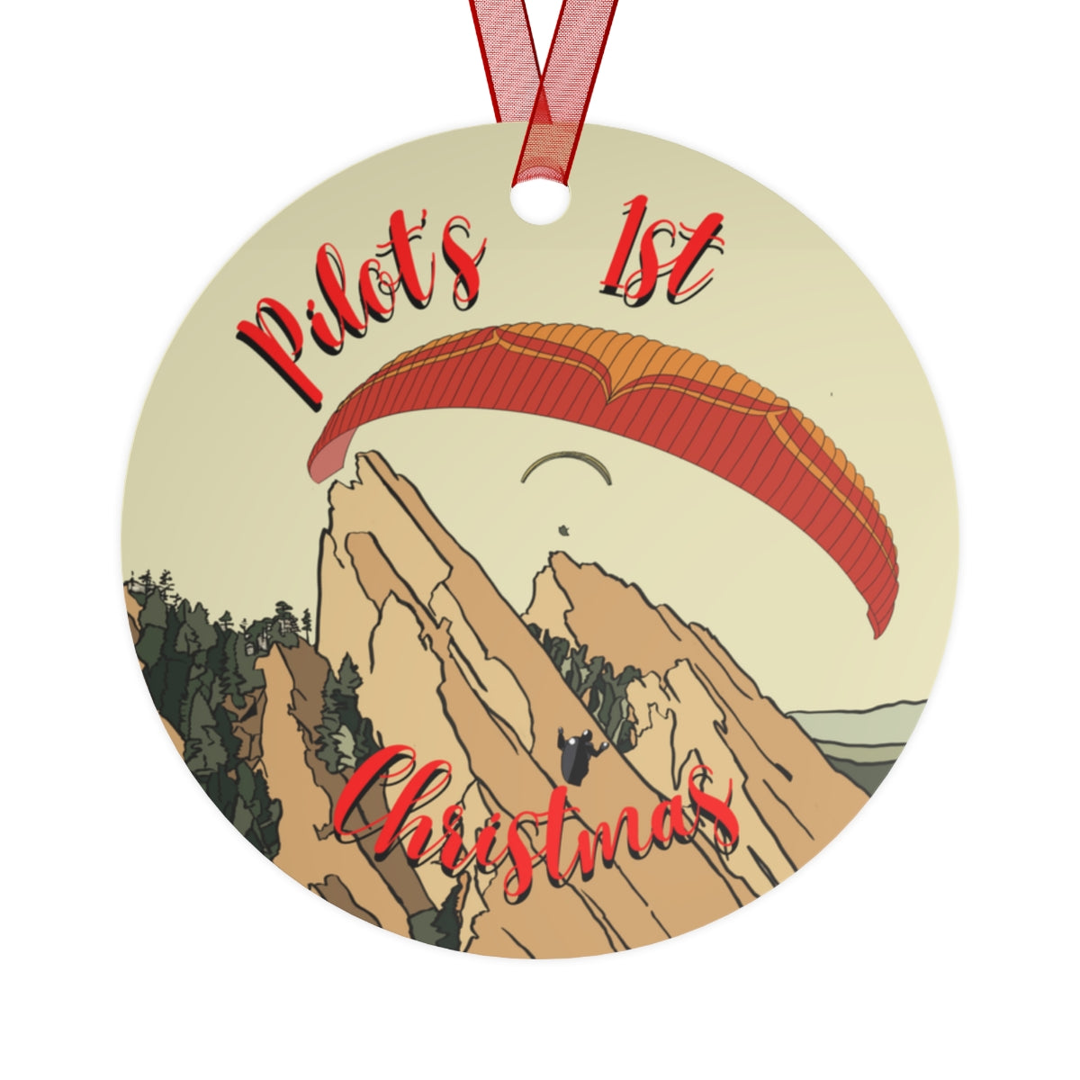 1st Christmas - Orange & Red Paraglider