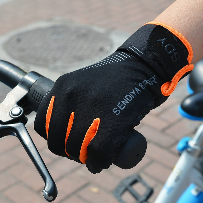 Quick Dry Bicycle Gloves Full Finger Touchscreen MTB Bike Gloves Breathable Autumn Anti-slip Gloves for Running Cycling