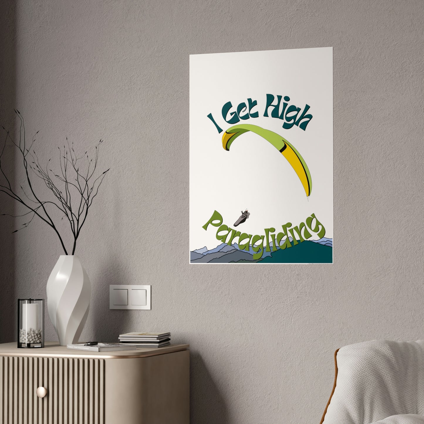 Get High Paragliding - Gloss Posters