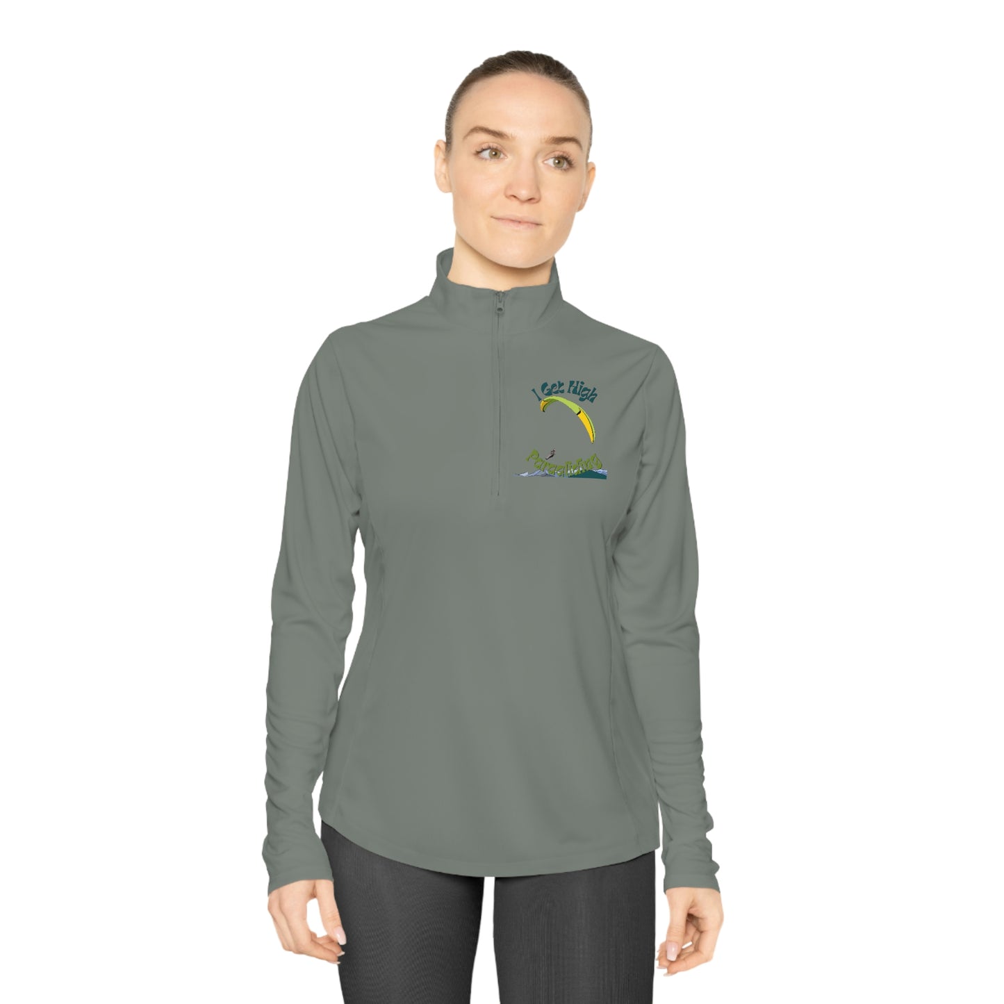 Get High Paragliding - Ladies Quarter-Zip Pullover