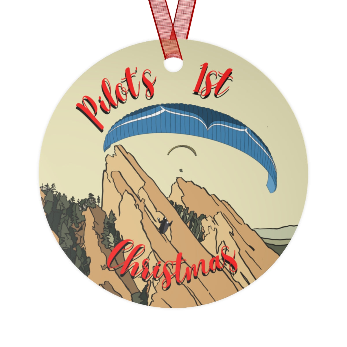 Pilot's 1st Christmas - Blue Paraglider