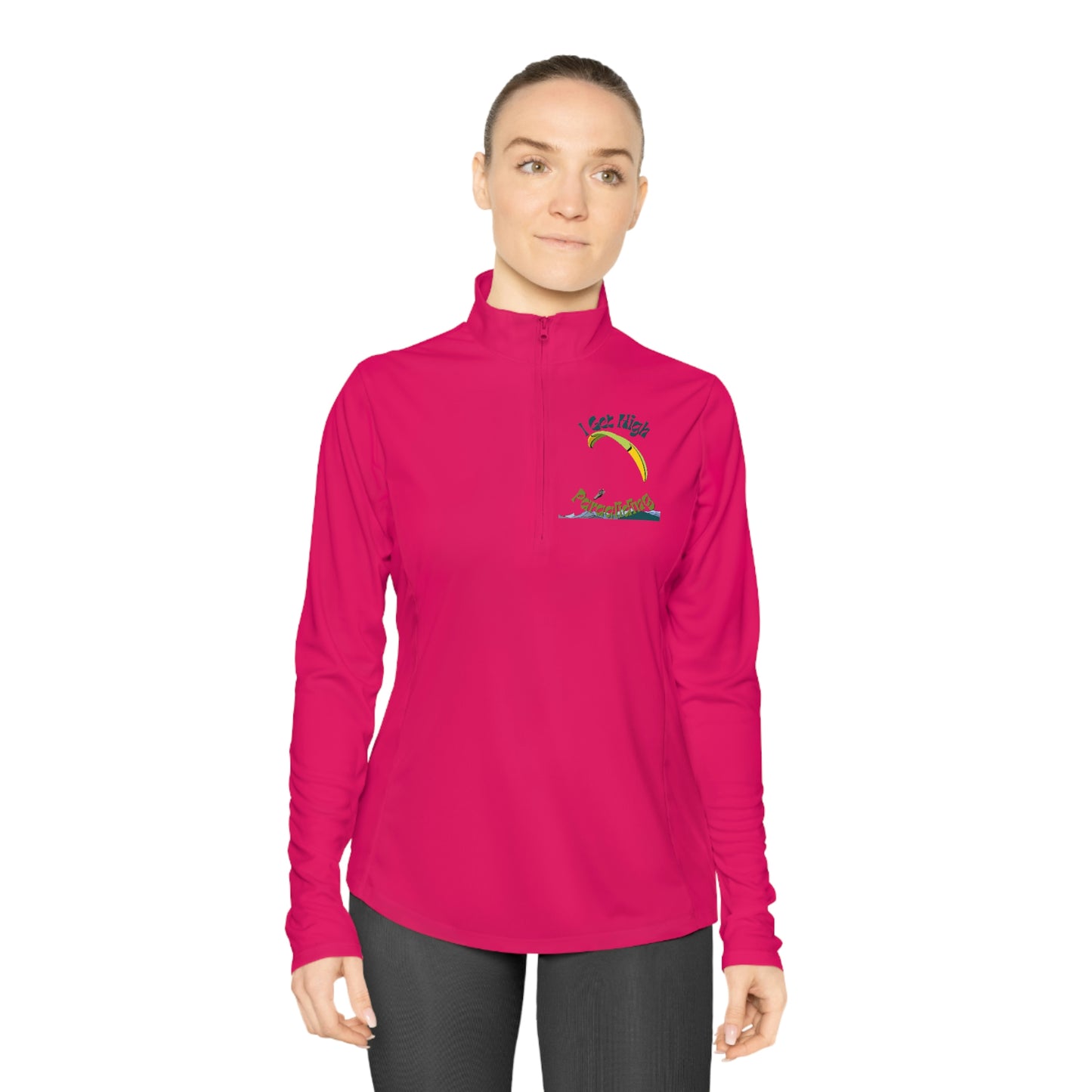 Get High Paragliding - Ladies Quarter-Zip Pullover