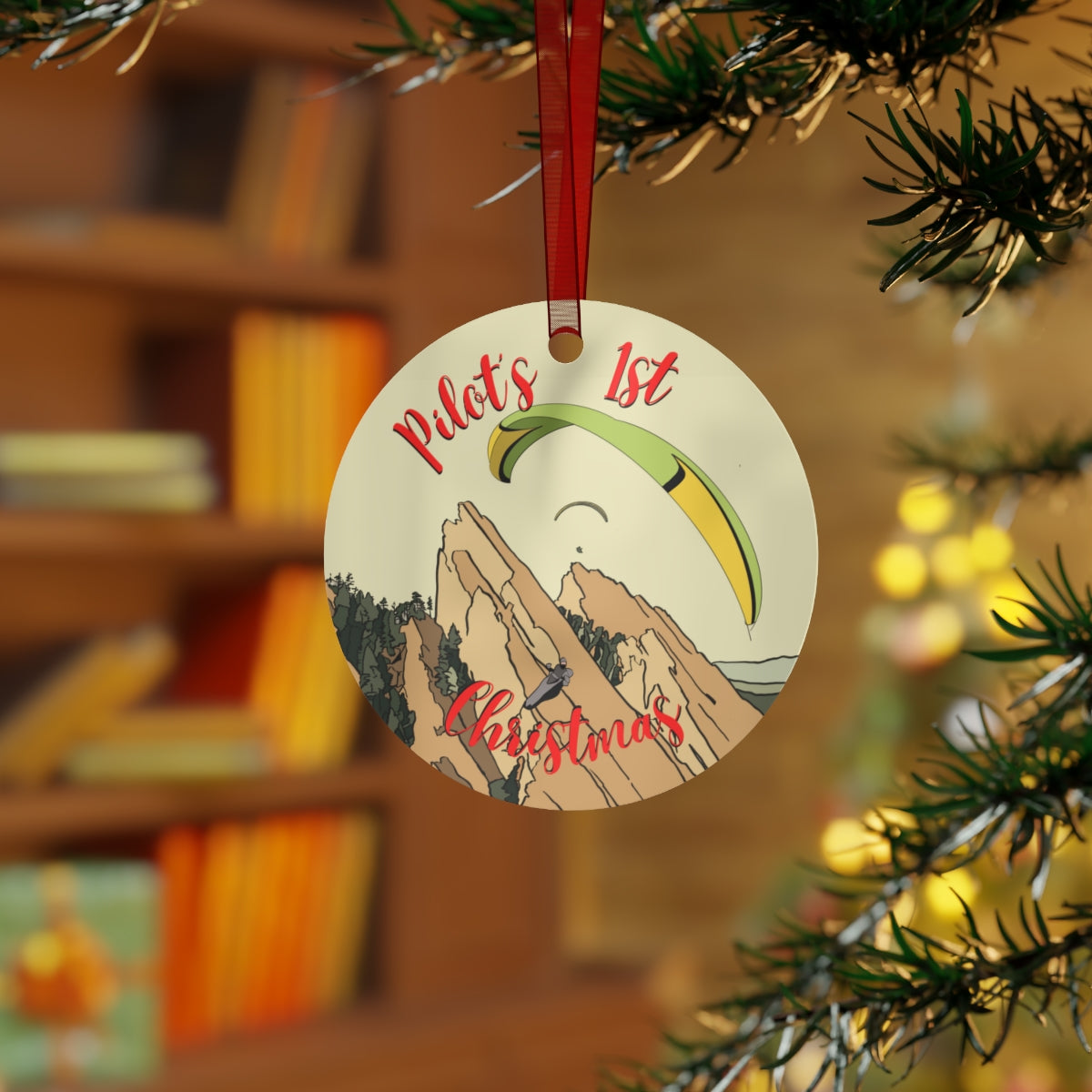 Pilot's 1st Christmas - Green & Yellow Paraglider