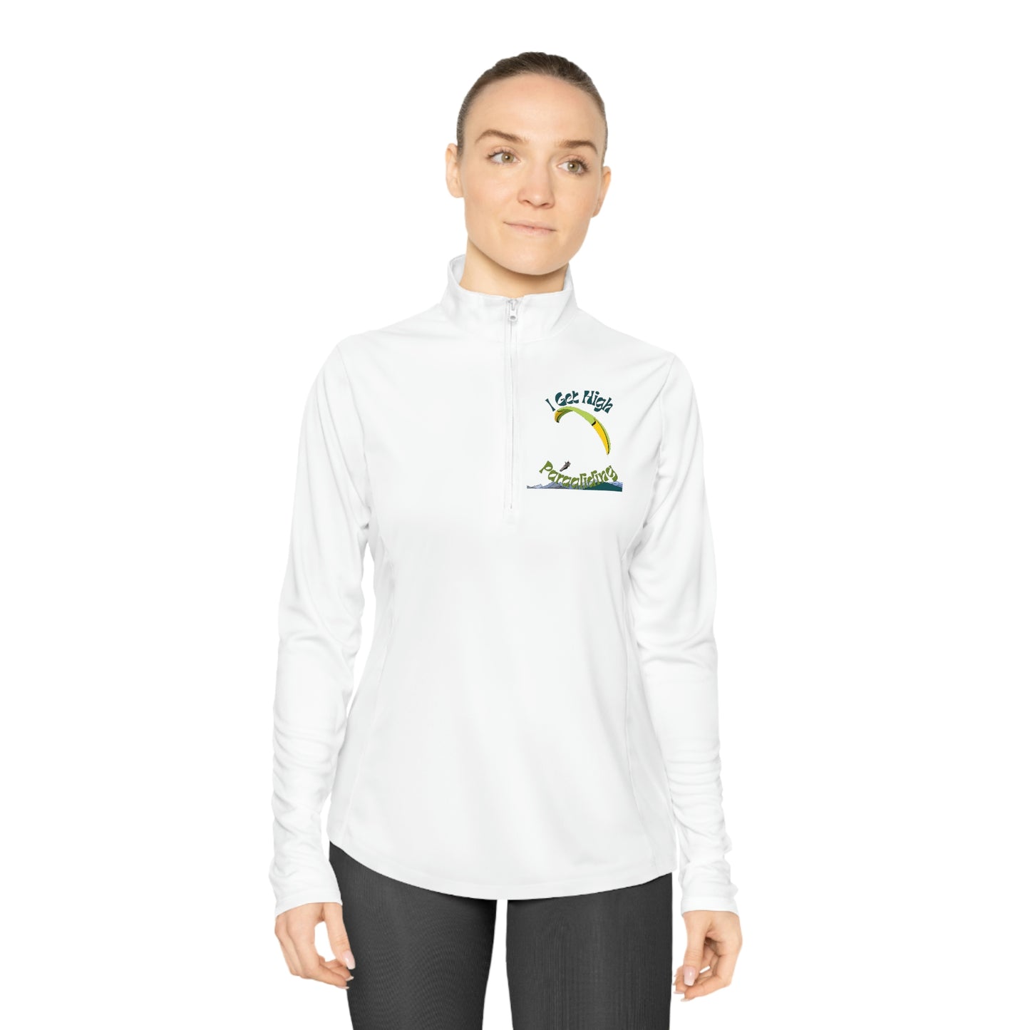 Get High Paragliding - Ladies Quarter-Zip Pullover