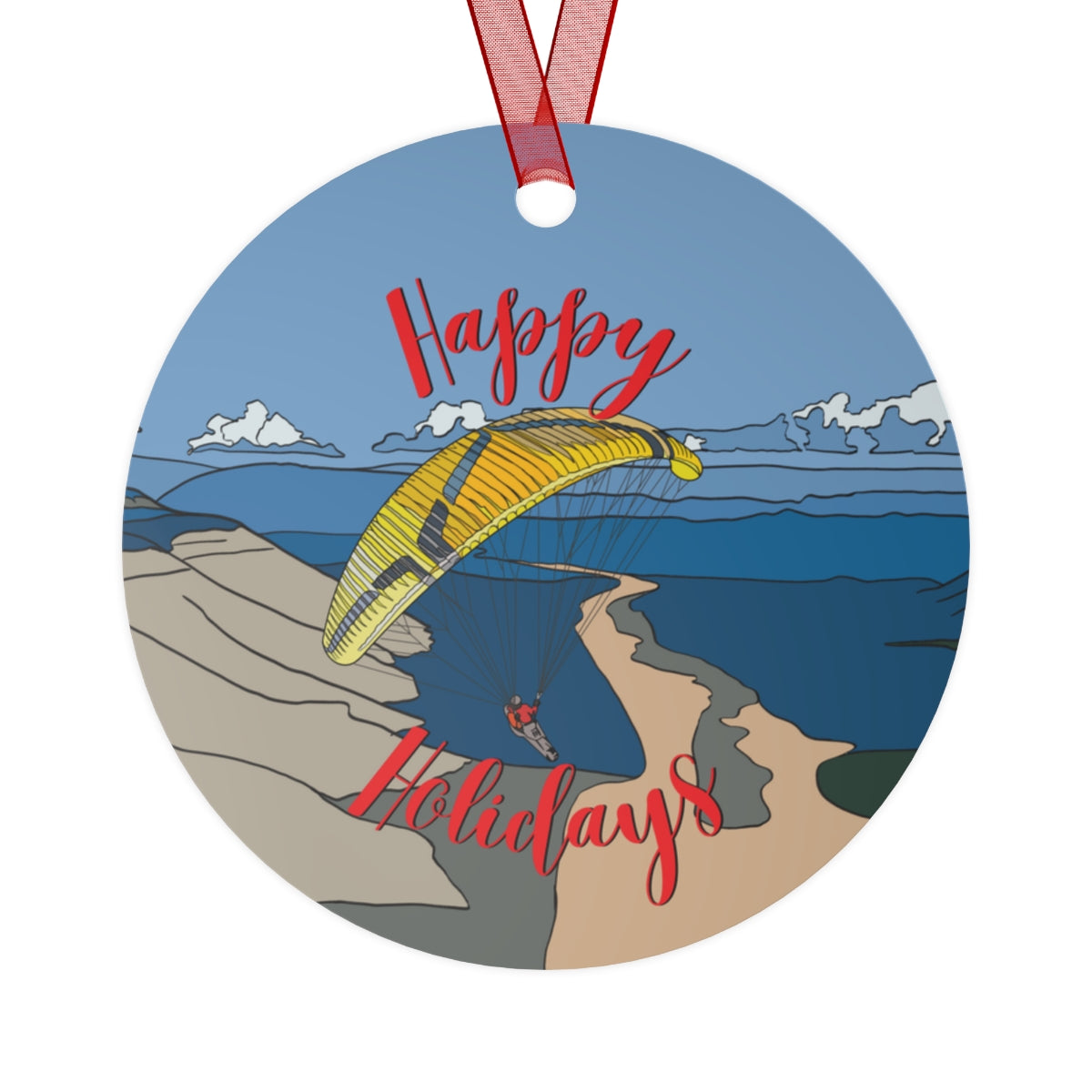 Happy Holidays Yellow Paraglider