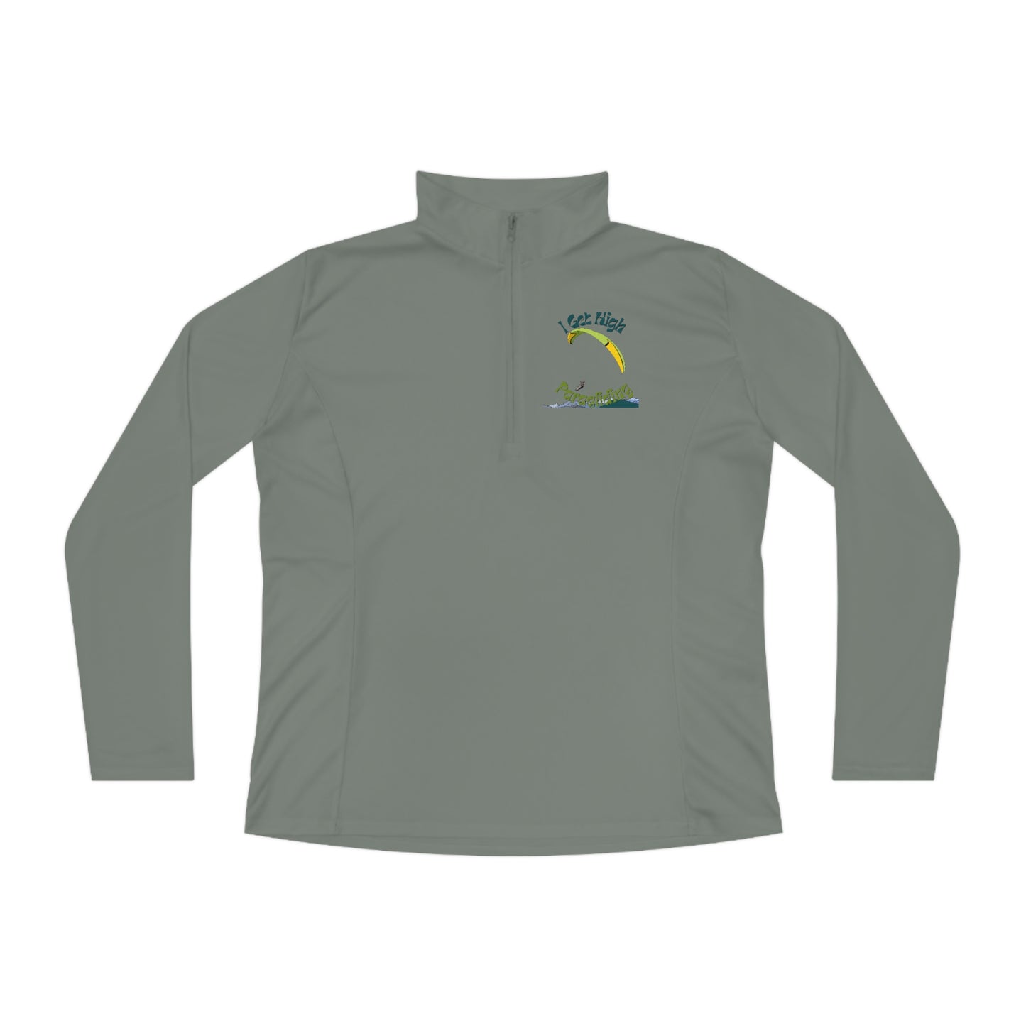Get High Paragliding - Ladies Quarter-Zip Pullover