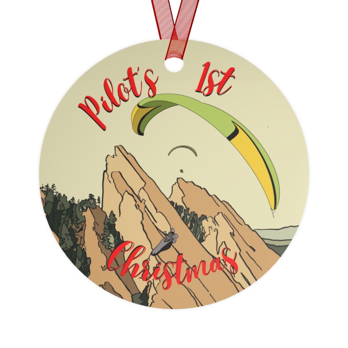 Pilot's 1st Christmas - Green & Yellow Paraglider