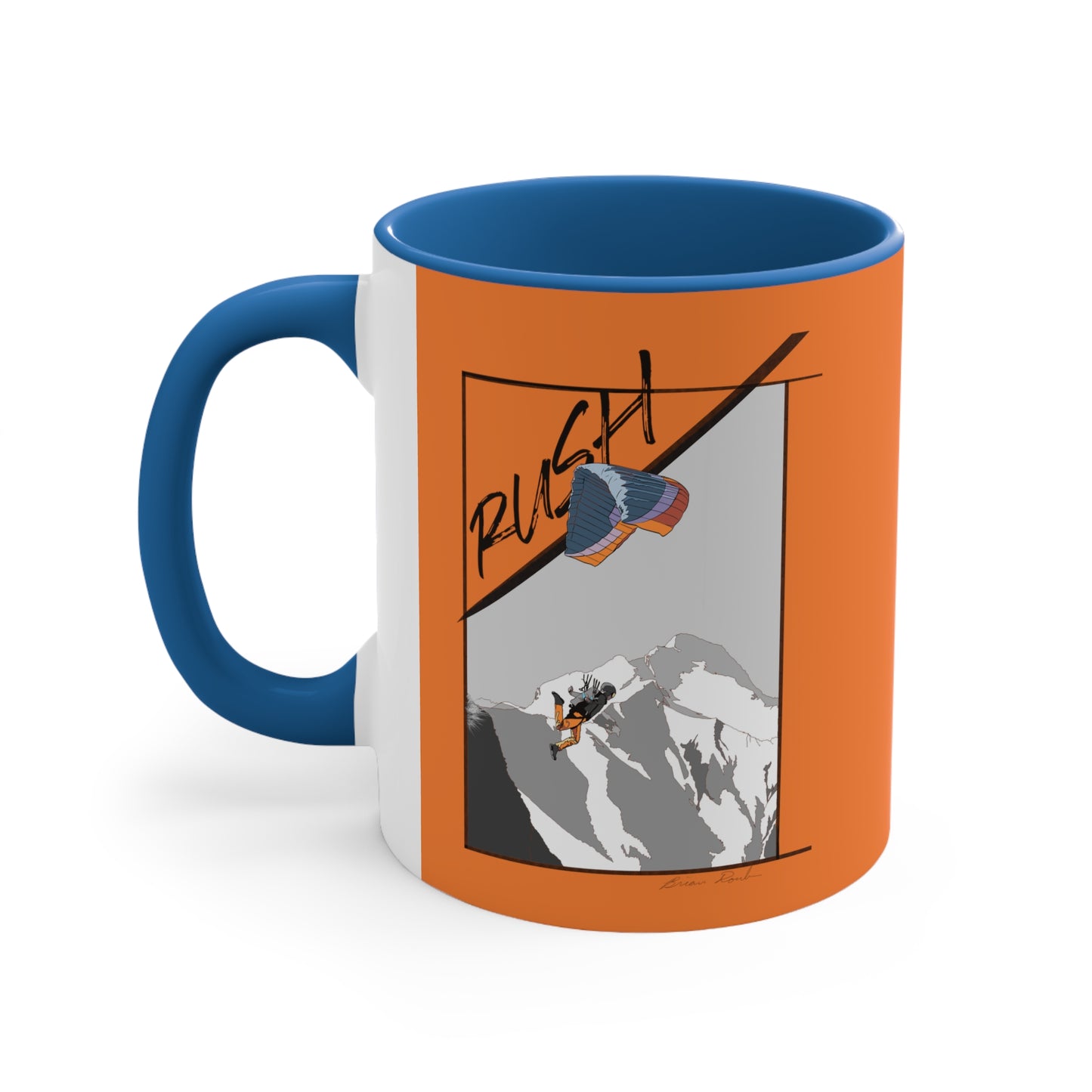 Orange "Rush" Speed Flying - Accent Coffee Mug, 11oz