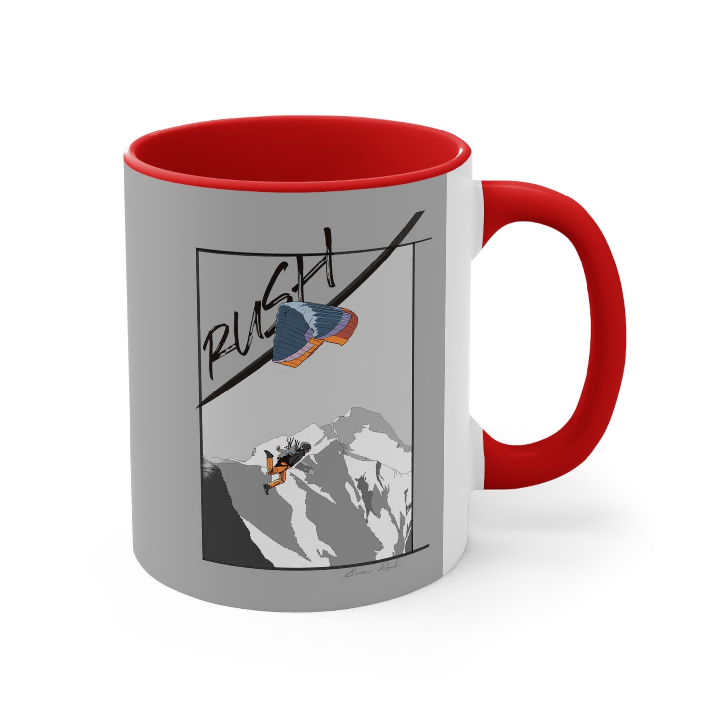 Lt Gray "Rush" Speed Flying - Accent Coffee Mug, 11oz