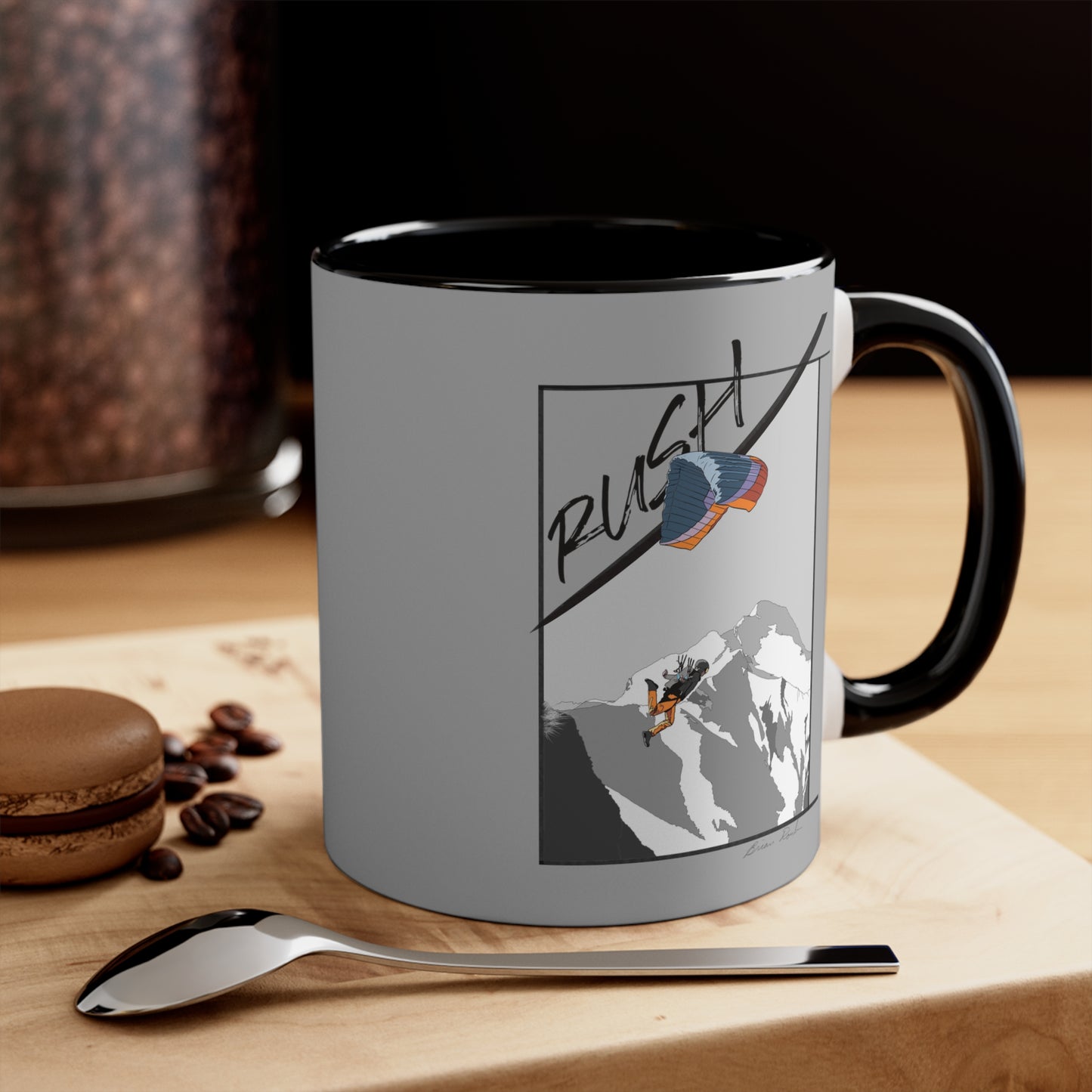 Lt Gray "Rush" Speed Flying - Accent Coffee Mug, 11oz