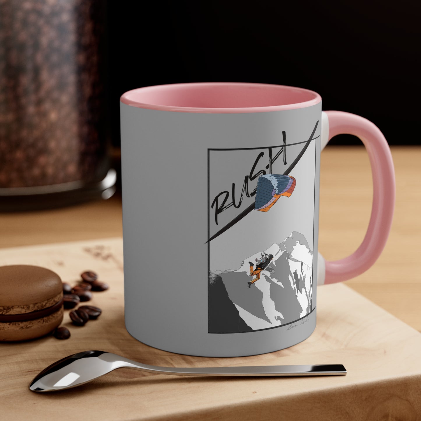 Lt Gray "Rush" Speed Flying - Accent Coffee Mug, 11oz