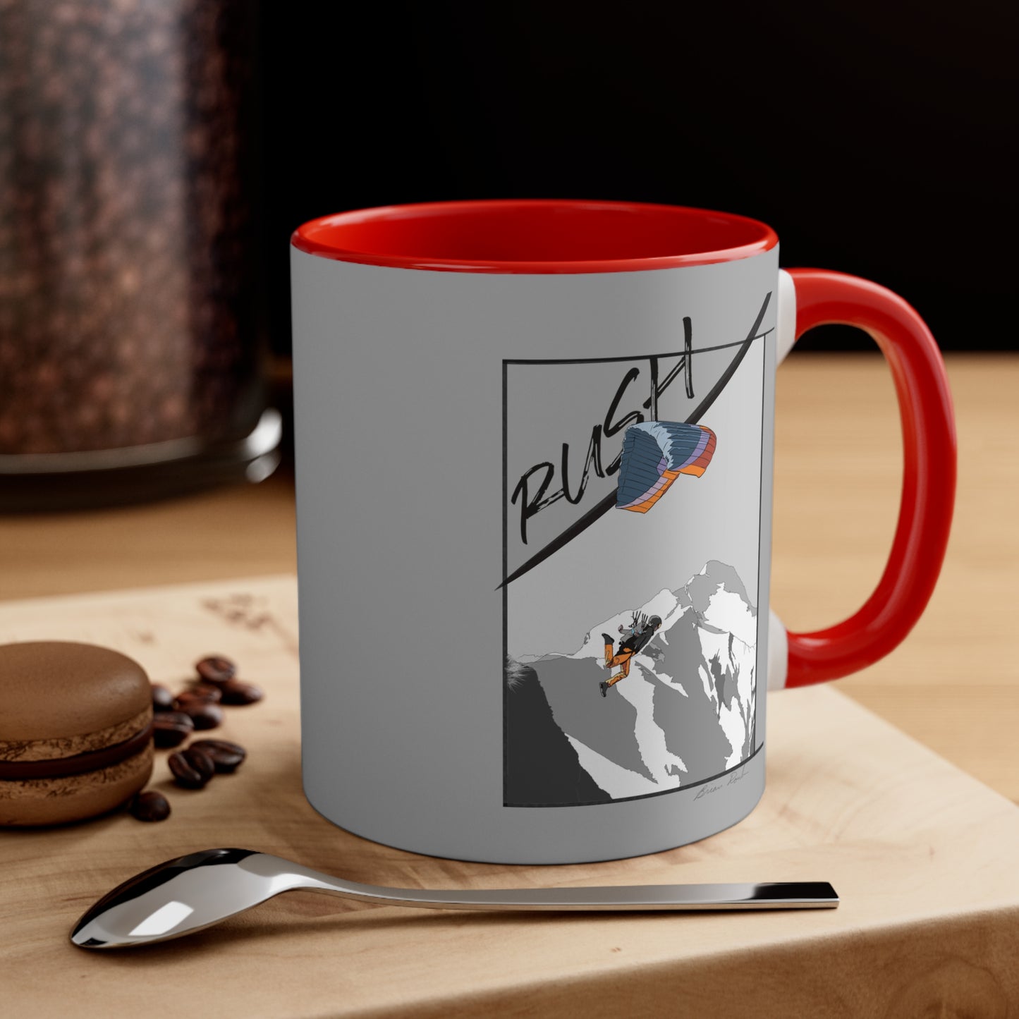 Lt Gray "Rush" Speed Flying - Accent Coffee Mug, 11oz