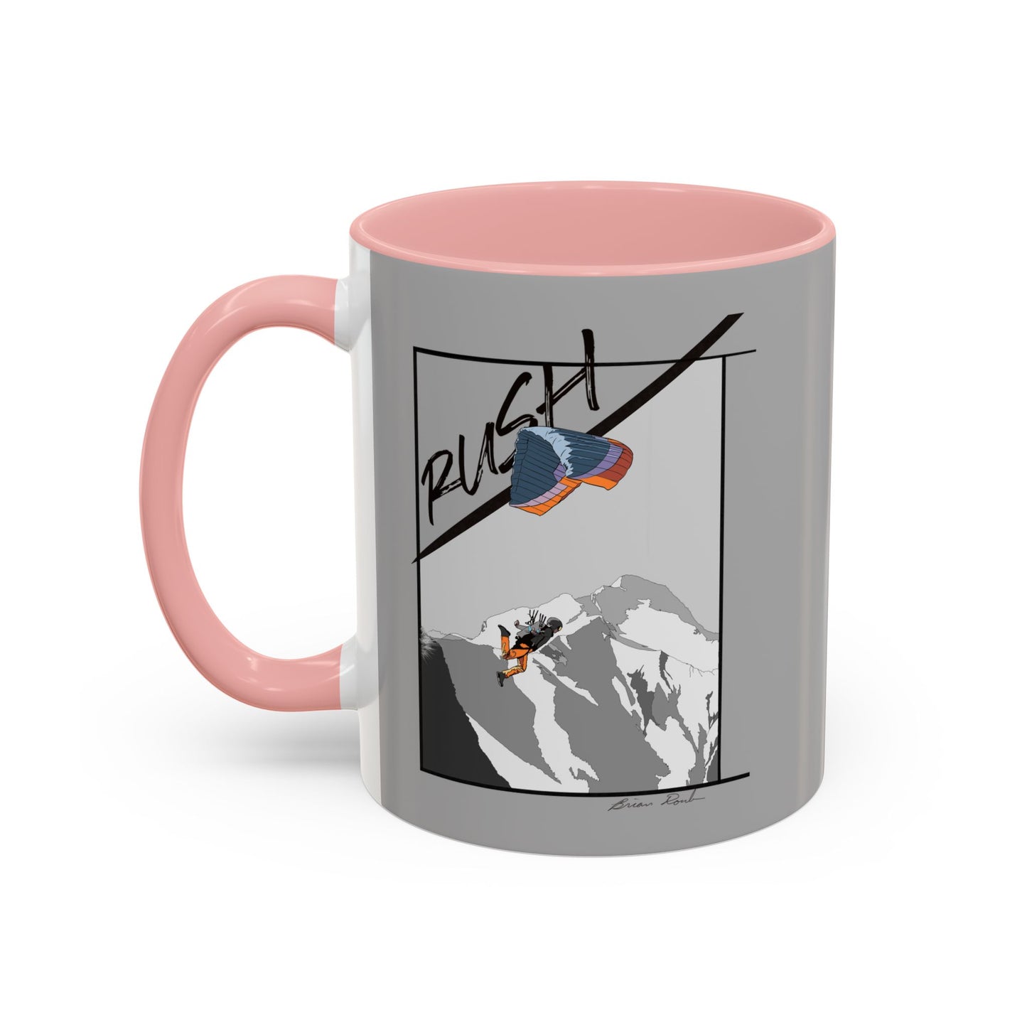 Lt Gray "Rush" Speed Flying - Accent Coffee Mug, 11oz