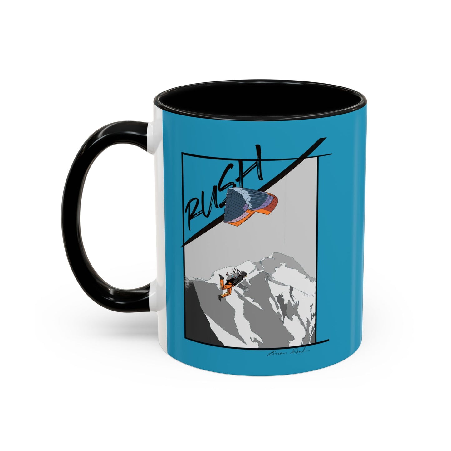 Turquoise "Rush" Speed Flying - Accent Coffee Mug, 11oz