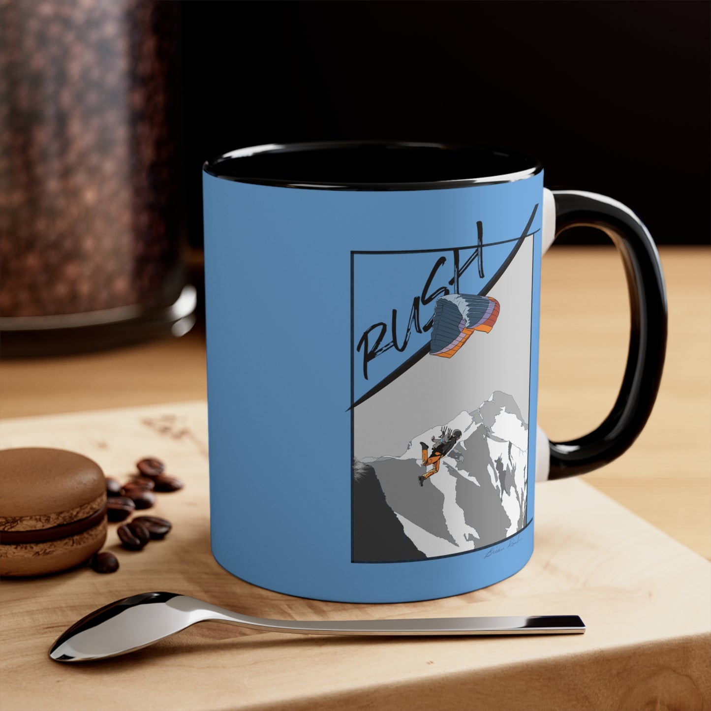 Lt Blue "Rush" Speed Flying - Accent Coffee Mug, 11oz