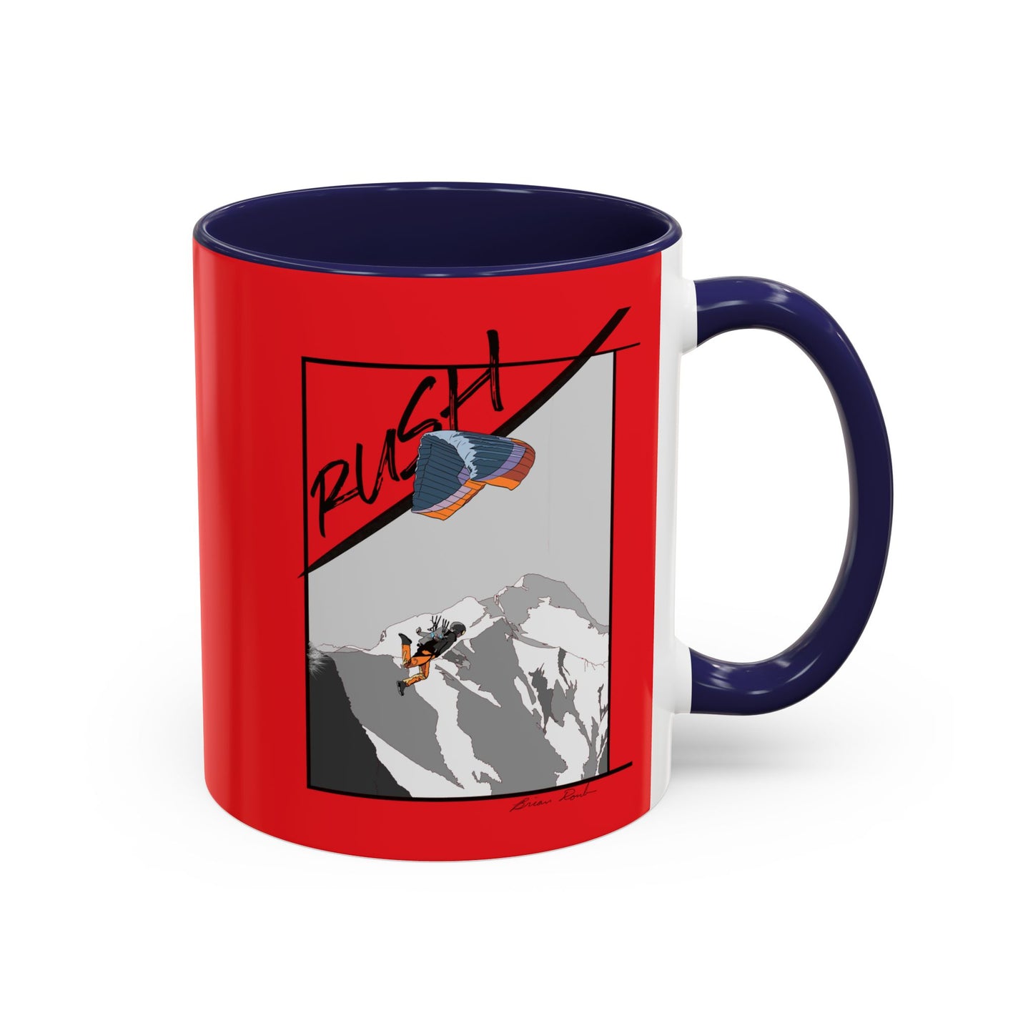Red "Rush" Speed Flying - Accent Coffee Mug, 11oz