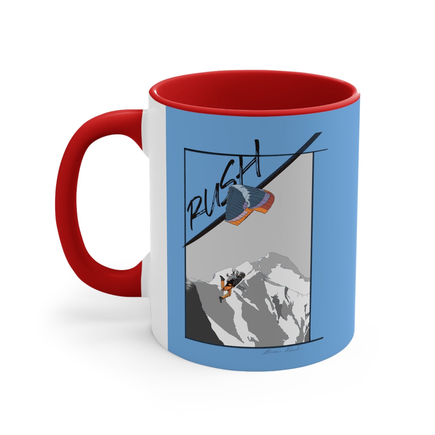 Lt Blue "Rush" Speed Flying - Accent Coffee Mug, 11oz