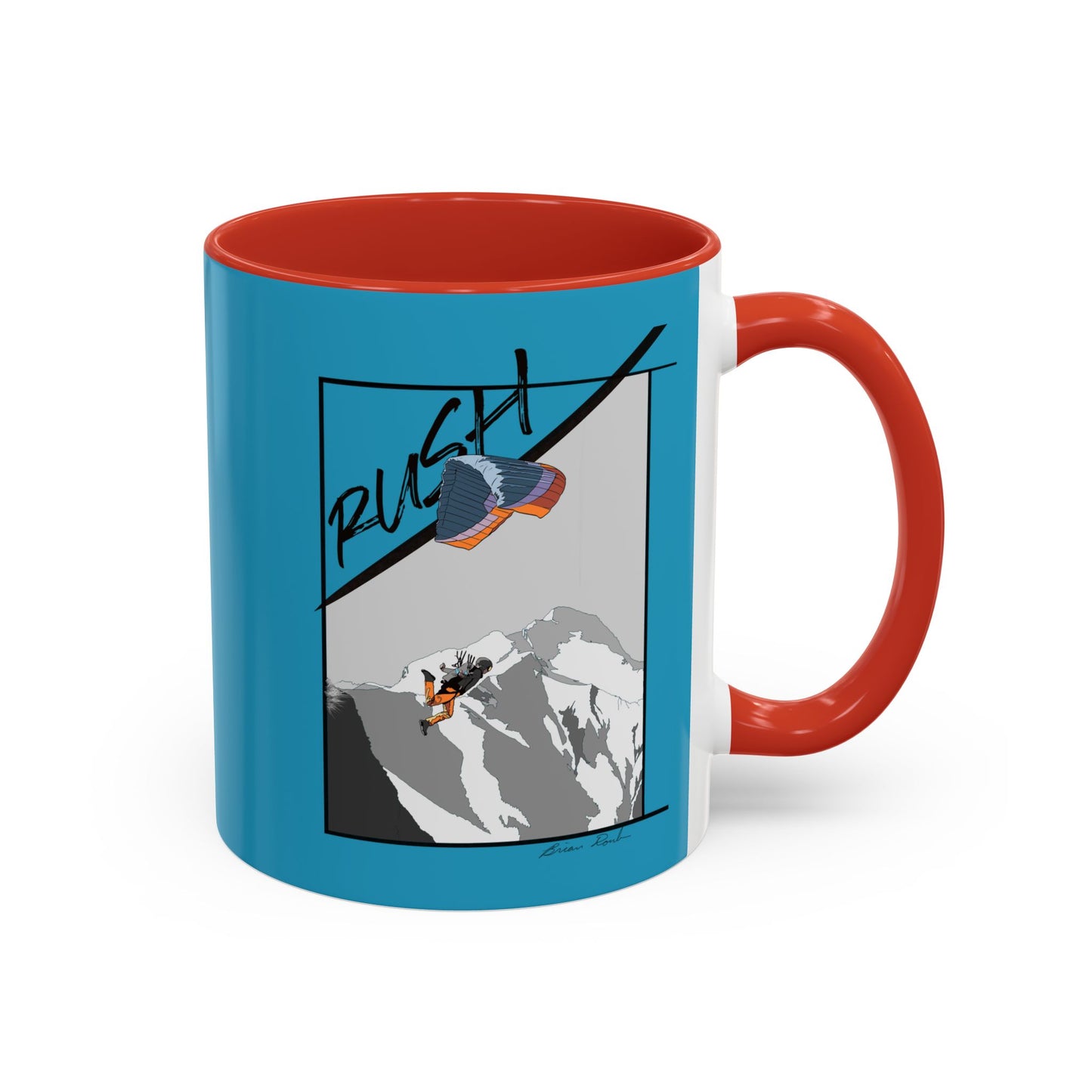 Turquoise "Rush" Speed Flying - Accent Coffee Mug, 11oz