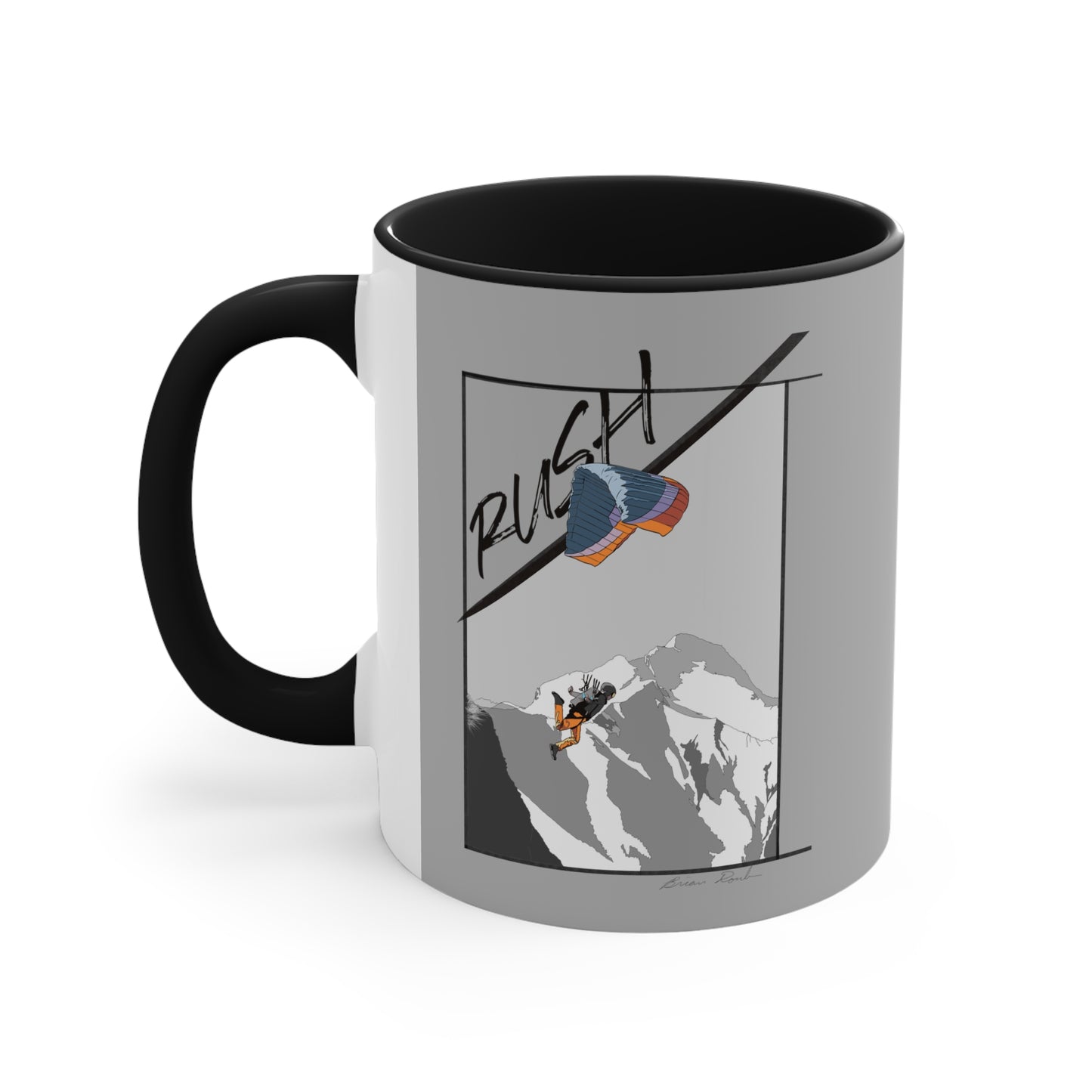 Lt Gray "Rush" Speed Flying - Accent Coffee Mug, 11oz