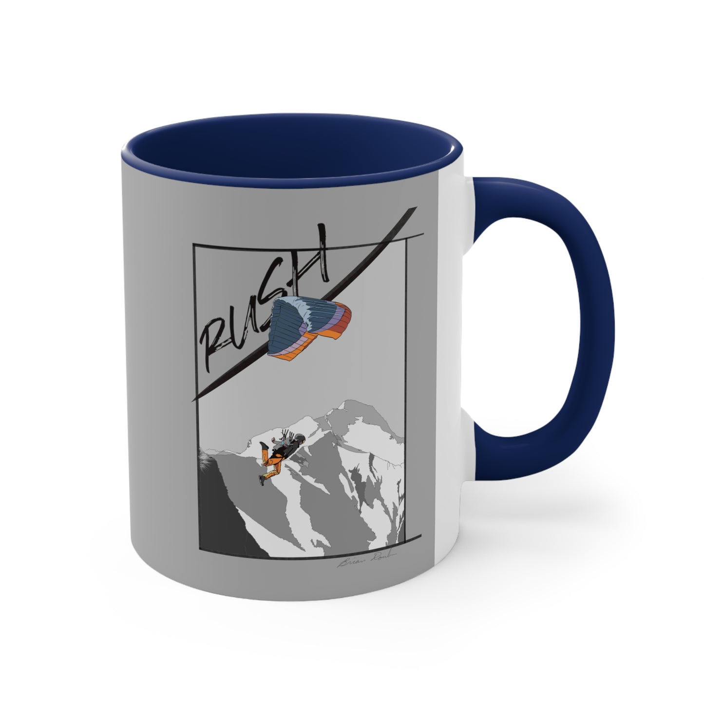 Lt Gray "Rush" Speed Flying - Accent Coffee Mug, 11oz