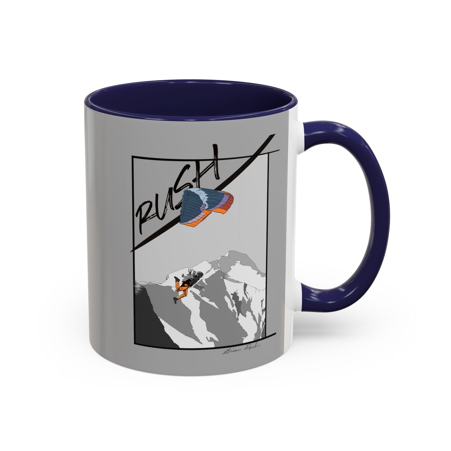 Lt Gray "Rush" Speed Flying - Accent Coffee Mug, 11oz