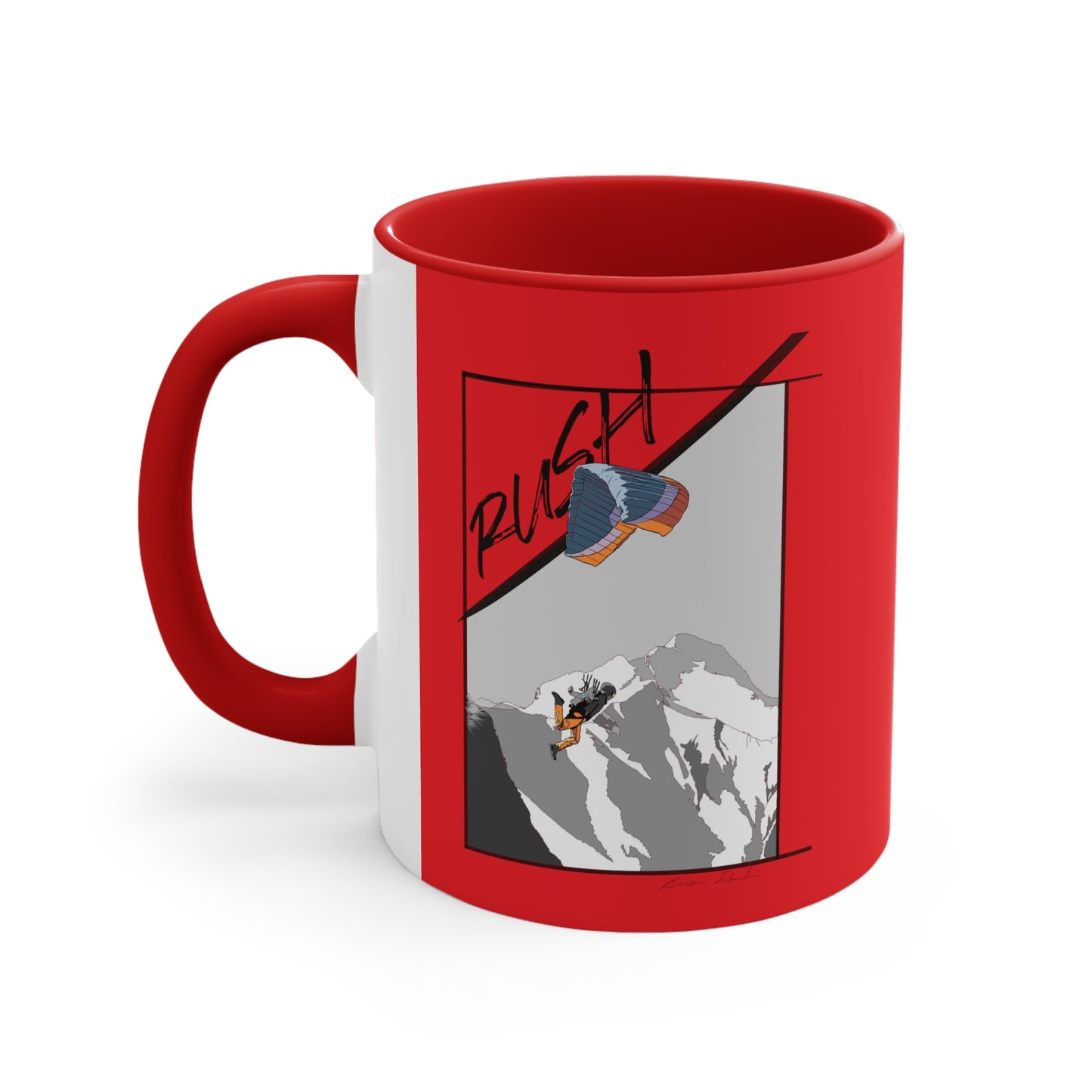 Red "Rush" Speed Flying - Accent Coffee Mug, 11oz